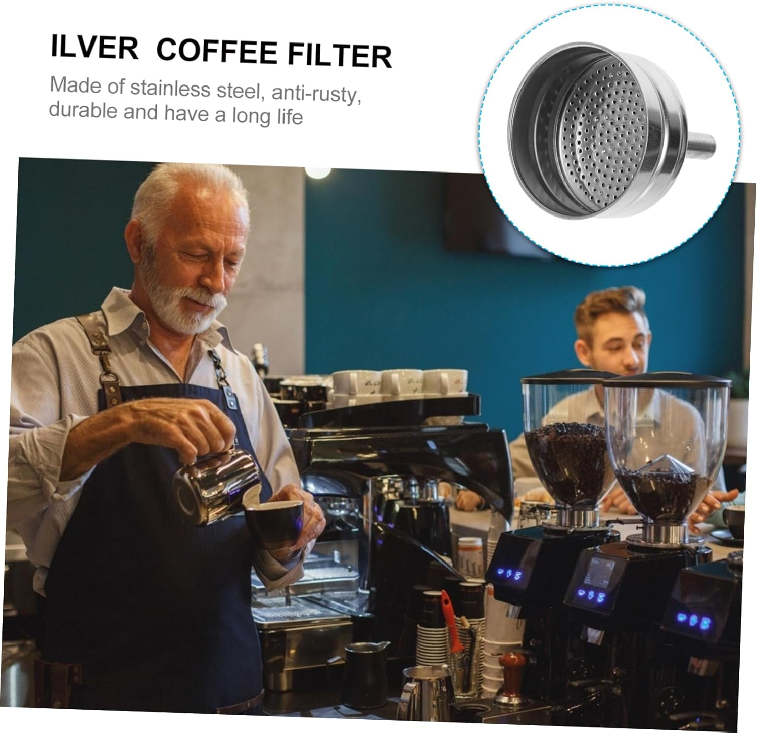 Hoement Reusable Stainless Steel Pot Funnel Easy Cleaning Coffee Filter Dripper Filter Cup Tea Slag Funnel image number 2