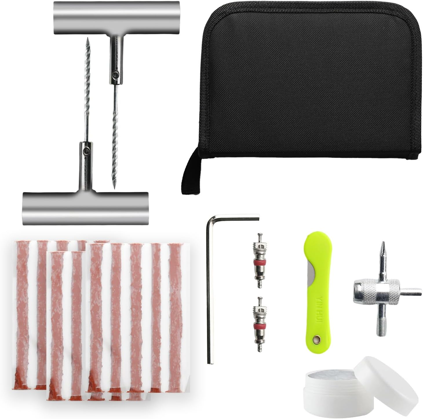 Kaoruo Universal Tire Repair Kit, 37 Piece Tire Repair Tools, Heavy Duty Auto Emergency Tool Kit for Fixing Flat Tires image number 5