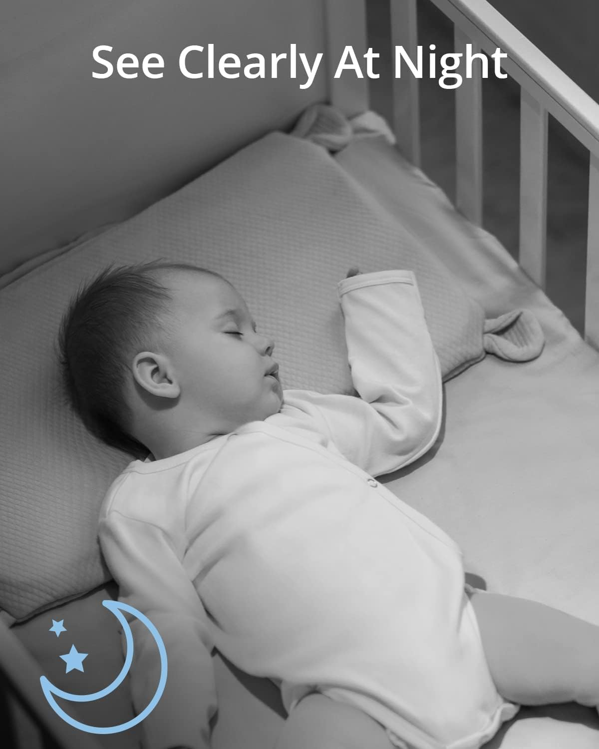 Eufy Baby Wi-Fi Baby Monitor 2K with Noise Detection, Night Vision, Room Temperature Detection, Camera, Easy Setup, User-Friendly App, Requires 2.4Ghz Wi-Fi