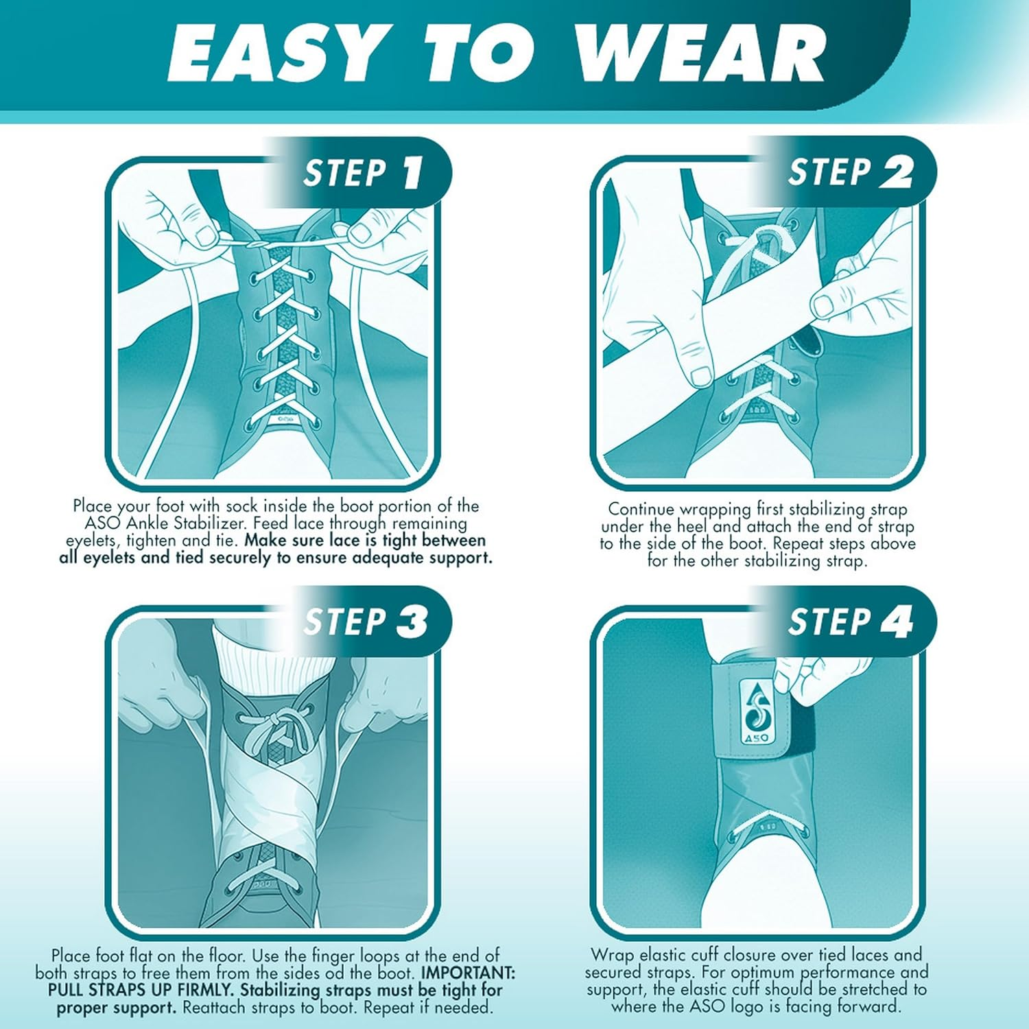 Med Spec 264016 ASO Ankle Stabilizer, Black, X-Large image number 6