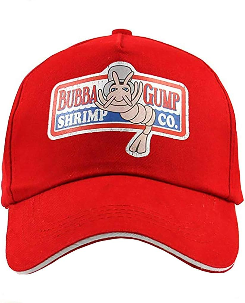 Adjustable Bubba Gump Baseball Cap Shrimp Hat Forrest Gump Cap (Adjustable, Red-Mesh) image number 3