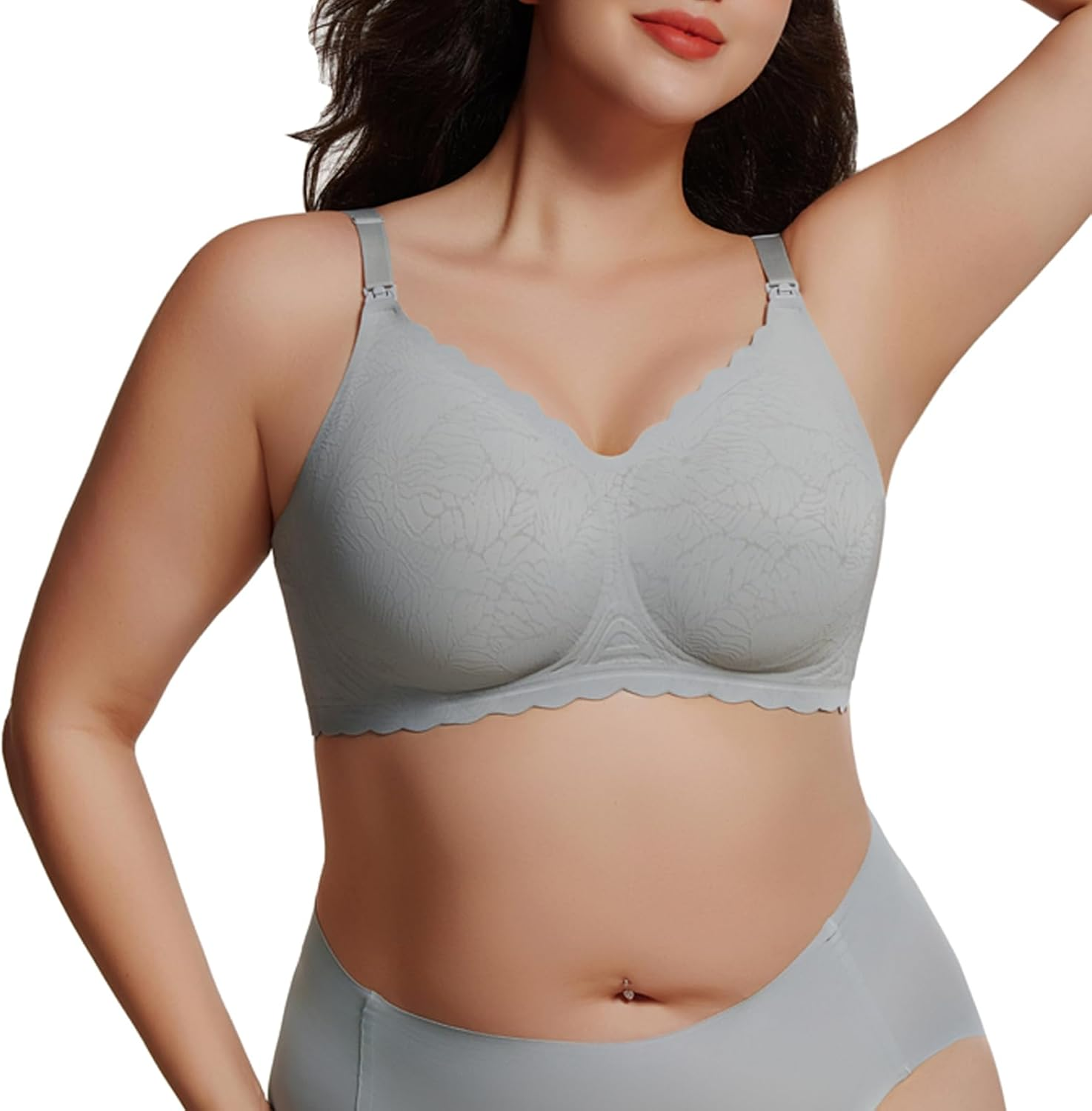 Seamless Maternity Nursing Bra - Ultra-Comfortable Wireless Support, Adjustable Wide Straps & 3D Lift, Breathable Fabric for Nursing Sleep Bra