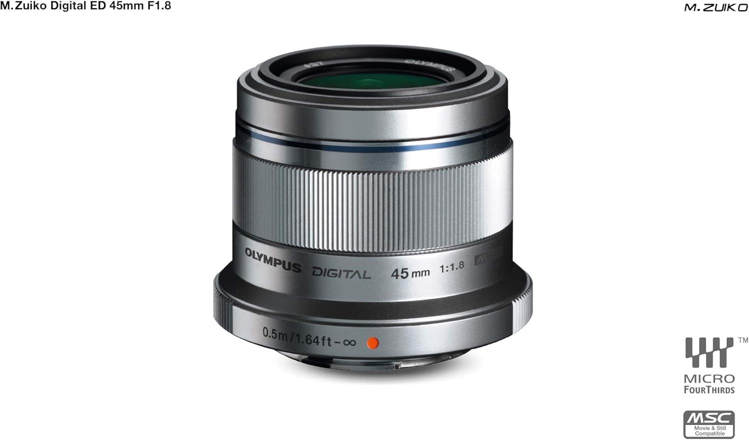 Olympus M.Zuiko Digital 45 Mm F1.8 Lens, Fast Fixed Focal Length, Suitable for All MFT Cameras (Olympus OM-D & PEN Models, Panasonic G-Series), Silver image number 3