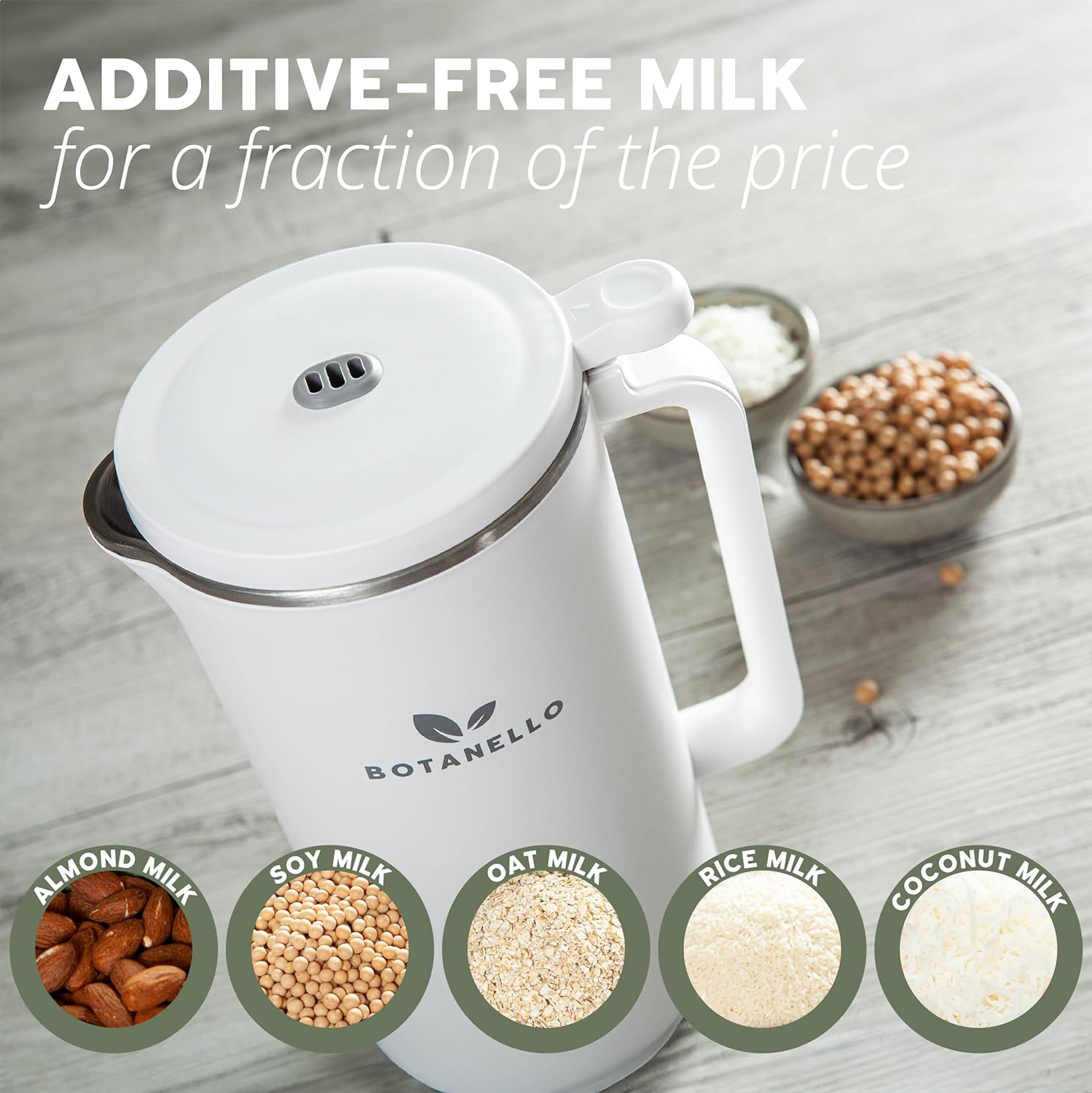 Plant-Based Vegan Milk Maker Machine - Perfect for Nut, Oat, Soy, Rice, Almond Milk, 560Ml, White (Australian Model) image number 1