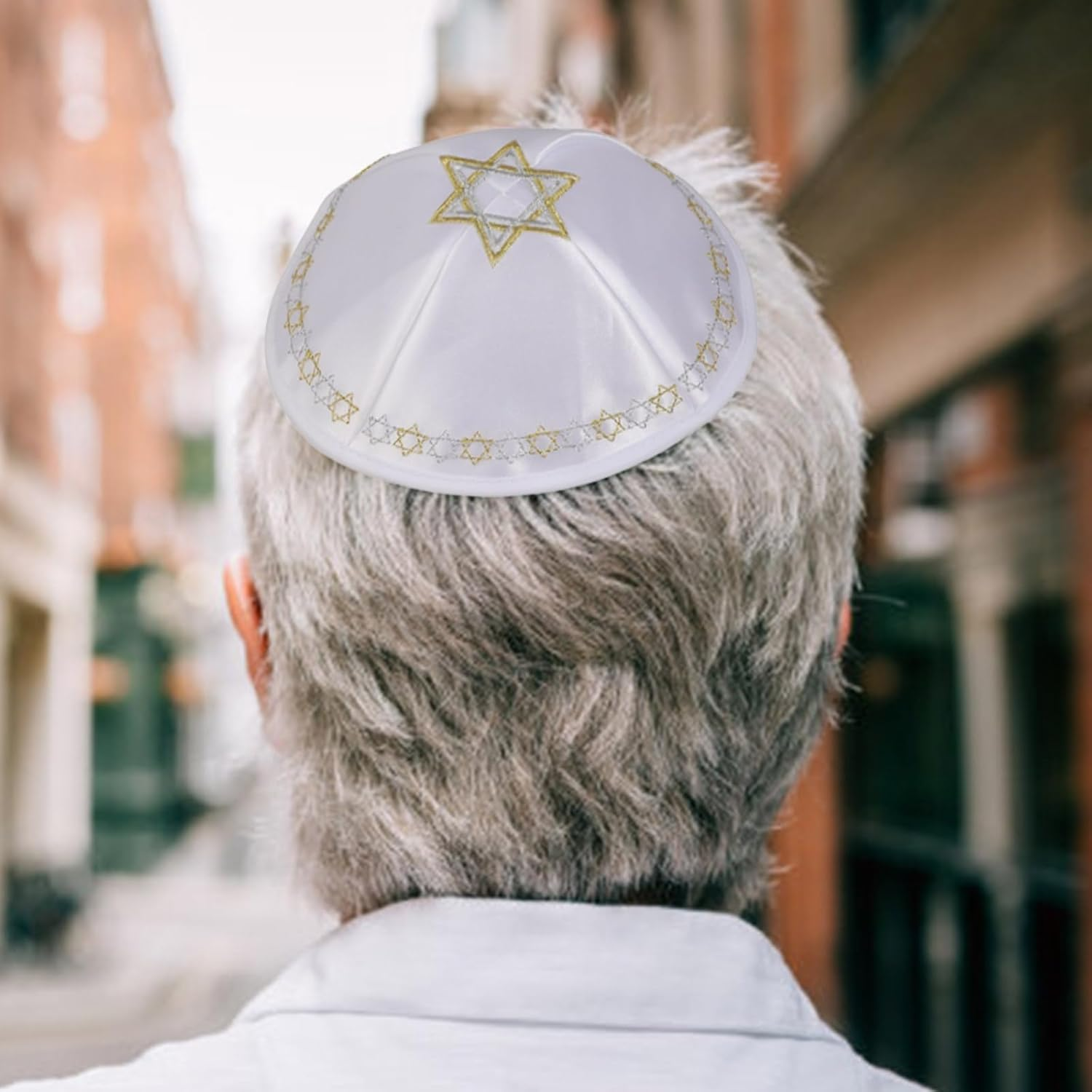 Kippah Hat for Men - Traditional Embroidered Polyester Skull Cap, Religious Ceremonies, Daily Use, Synagogue & Weddings, Breathable Lightweight image number 2
