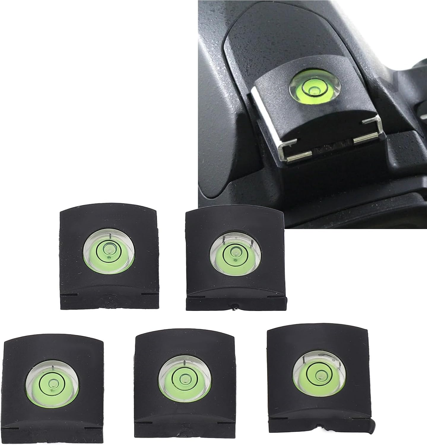 Dpofirs 1 Axis Hot Shoe Level, 5PCS Hot Shoe Bubble Level DSLR Camera Silicon Rubber Accurate Leveling image number 3