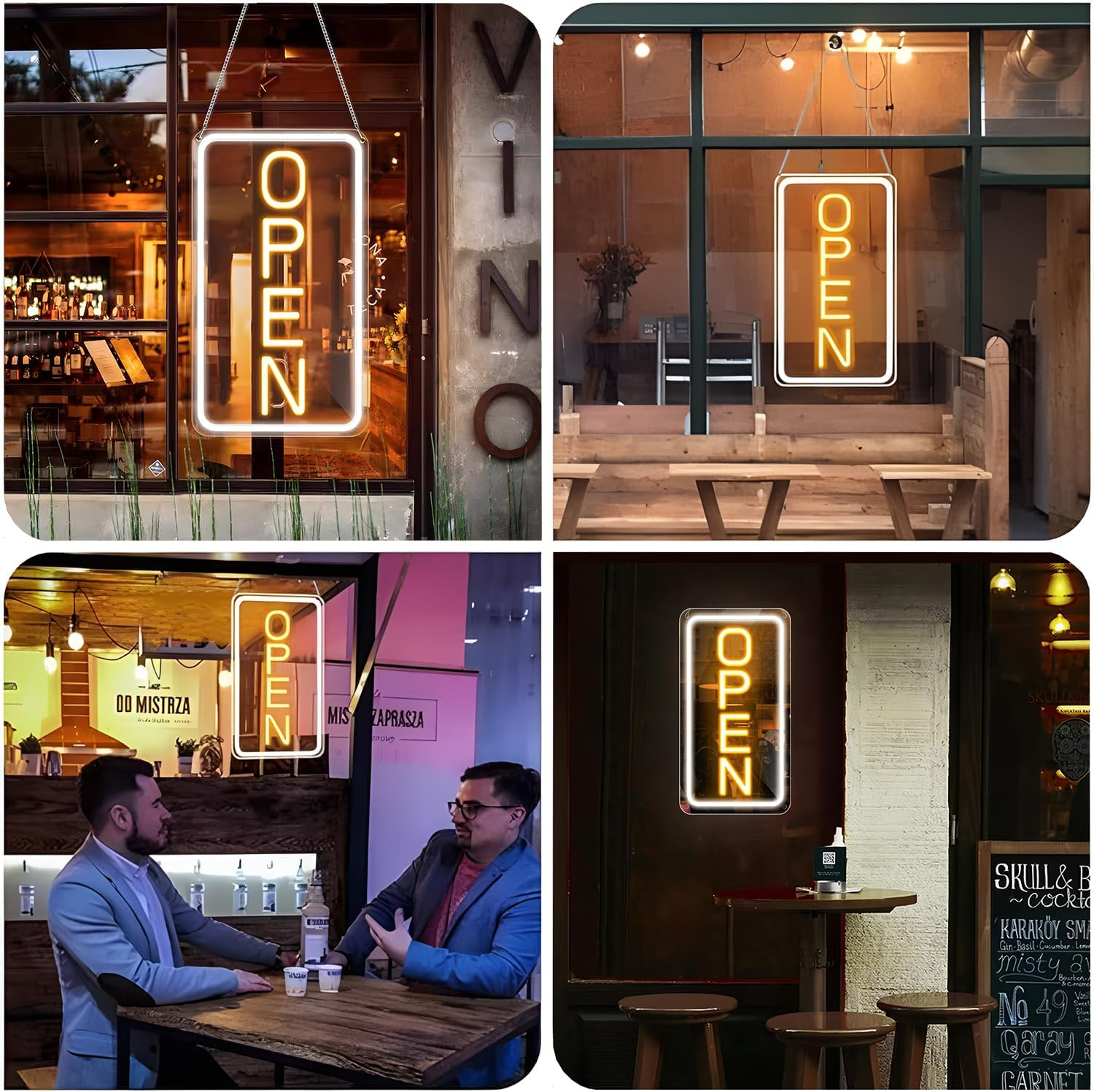 LED Neon Open Sign for Busines Signs,7.4"X15.9" LED Open Neonsigns Electric Display, Powered by USB for Bar, Gaming, Bedroom,Decoration, Coffee Shop,Hotel Etc,Vertical image number 3