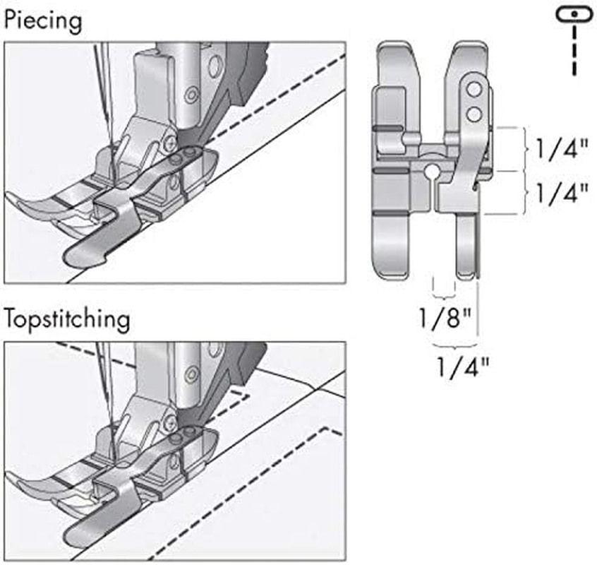 Pack of Stitch in Ditch Foot and 1/4''(Quarter Inch) Quilting Patchwork Sewing Machine Presser Foot with Edge Guide for All Low Shank Snap-On Singer, Brother, Babylock, Euro-Pro, Janome image number 3