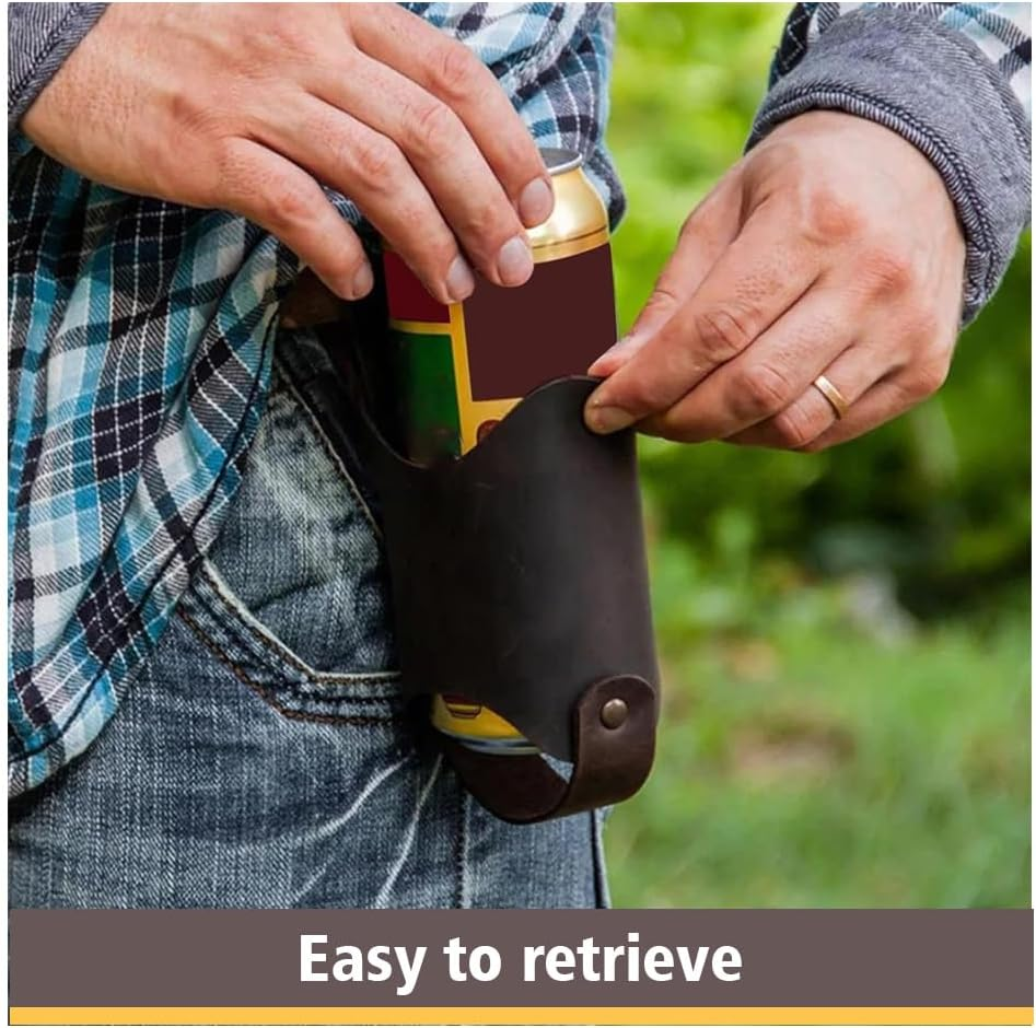 Belt Bottle Holder Pu Leather Beer Holsters Beer Belt Holder Beer Gifts Cool Beer Accessories Gadgets (1 PC) image number 3