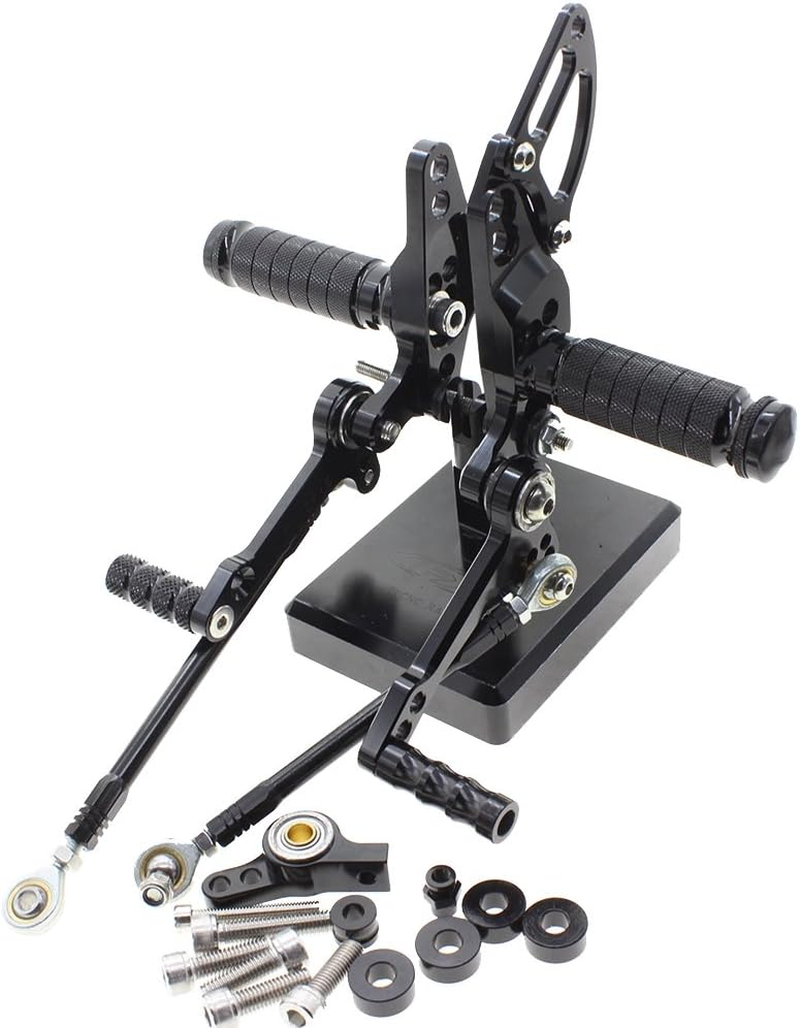 FXCNC CNC Billet Motorcycle Rearset Foot Pegs Rear Set Footrests Fully Adjustable Foot Boards Compatible with STREETFIGHTER 848 1100 Gray