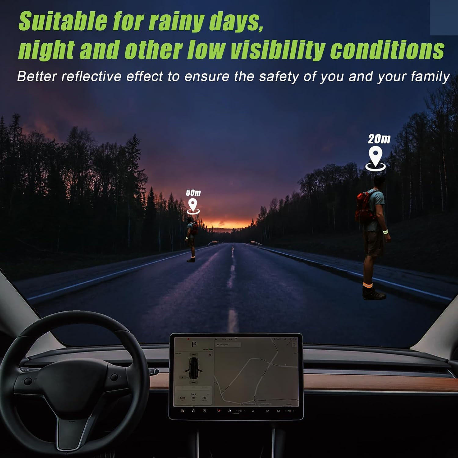 PEUTIER 12Pcs Reflective Bands, Elastic Reflective Bracelet Reflective Walking Gear Reflective Wristbands for Arm Ankle Wrist Leg Outdoor Enthusiasts Gift (Single Line Style) image number 6