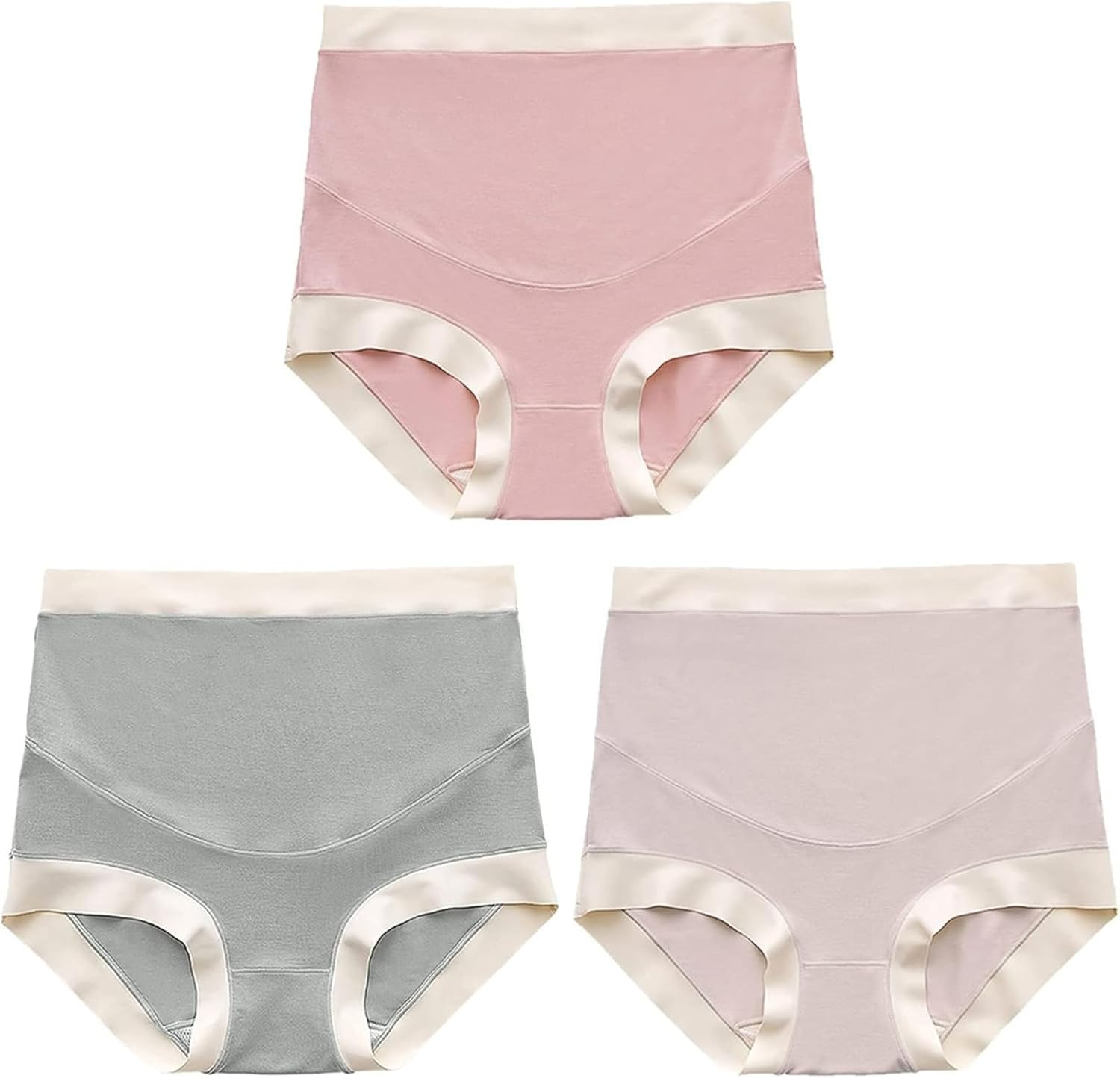 3-Piece Set Maternity Underwear over Bump High Waist Soft Absorbent Modal Pregnancy Panties for Women