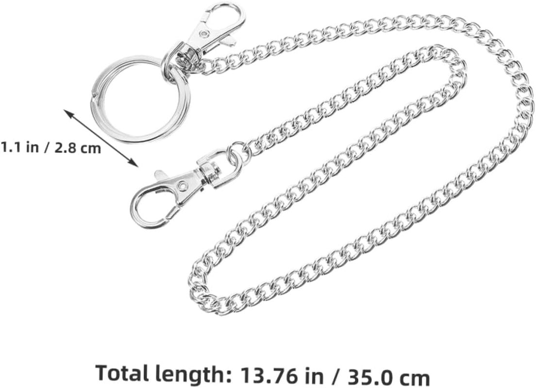 VERDANVERSE 3Pcs Adjustable Heavy Duty Jean Chain for Men Durable Metal Wallet and Keychain Pant Chain with Flexible Fit for Casual Outdoor Use image number 1
