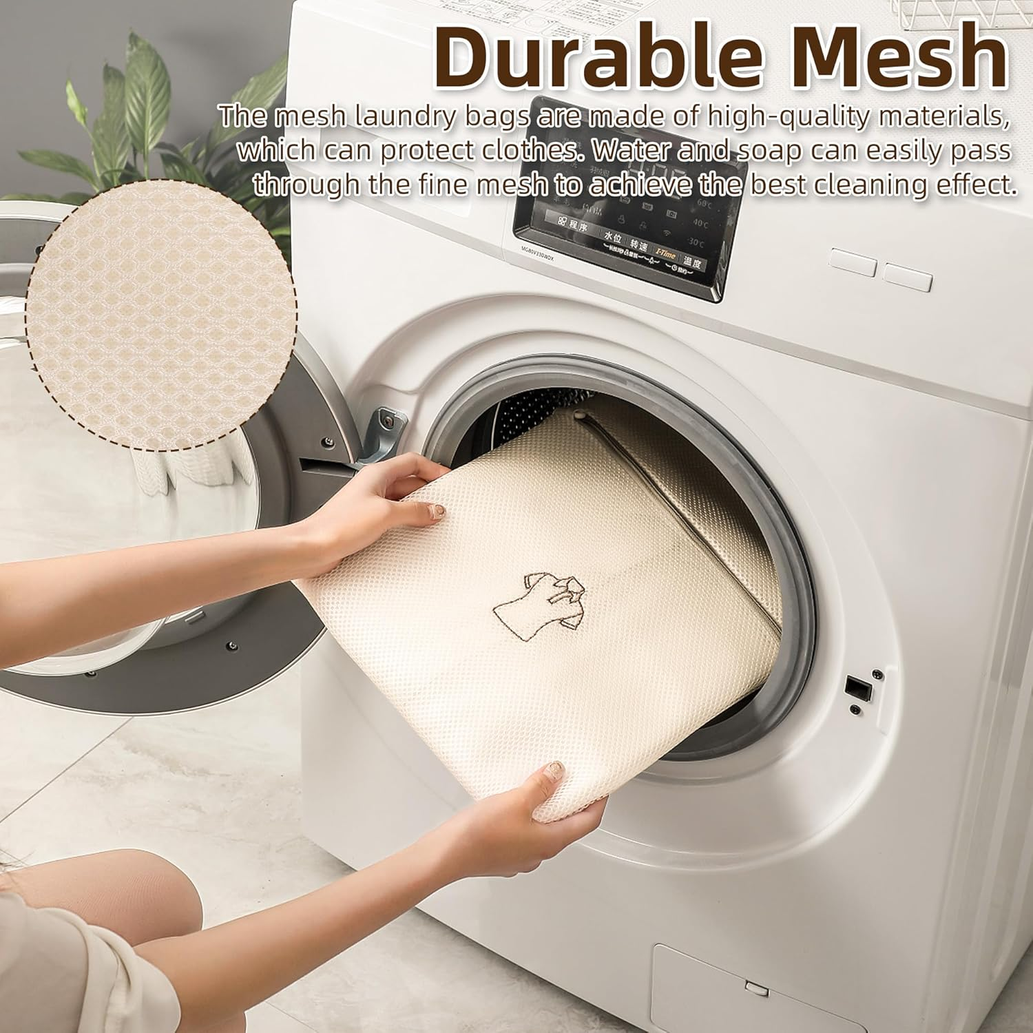 6-Pack Mesh Laundry Bags with Zipper, 3 Sizes Intimates Lingerie Bag with Categorized Symbols for Washing Delicates, Shirts, Dresses and Coats, Garment Bag for Laundry Room Washing Machine image number 2