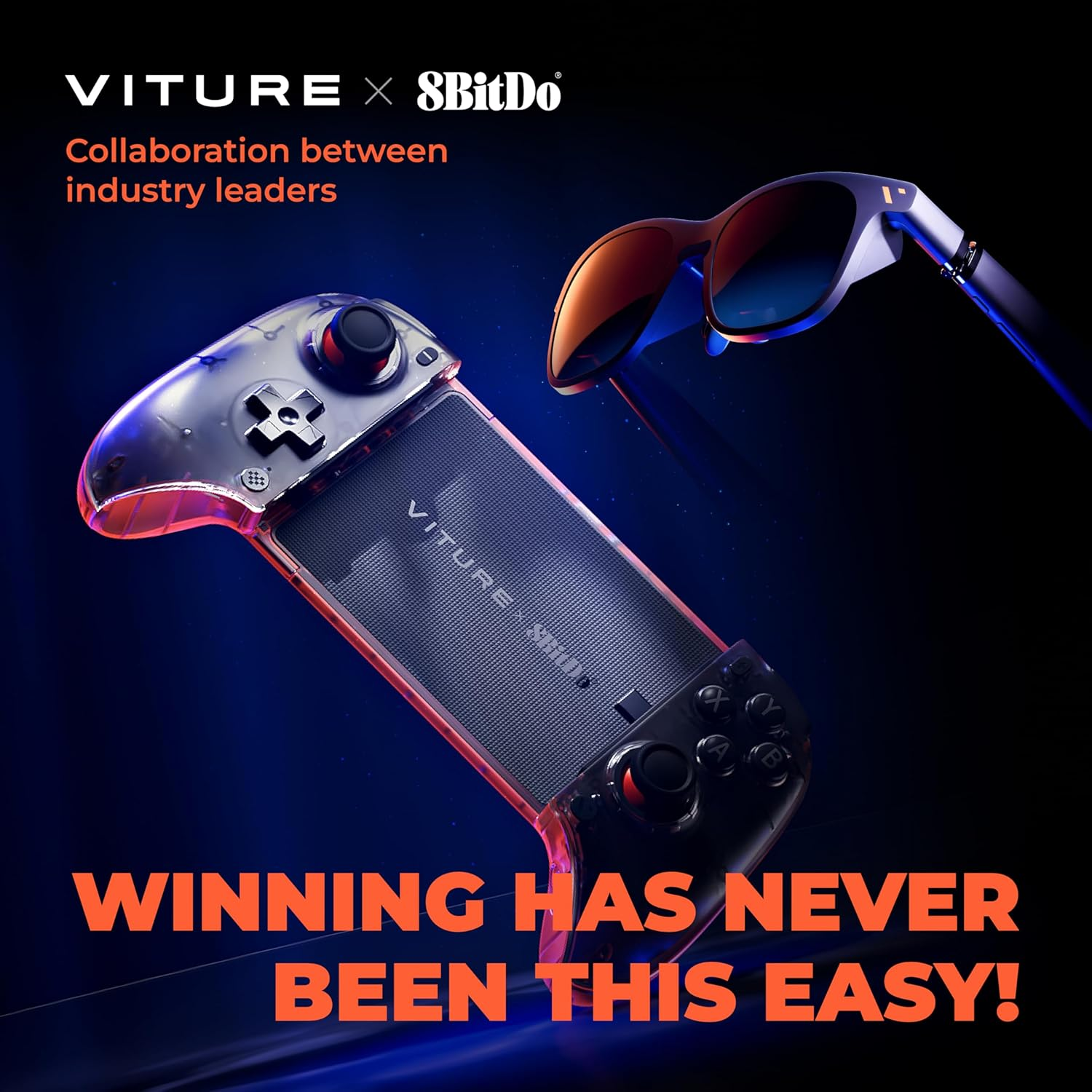 VITURE X 8Bitdo Ultimate Mobile Gaming Controller - Wireless Clip-On Play & Charge Controller for Android with USB-C,XR Glasses Compatible, Hall Effect Joysticks & Triggers, PD Charging & DP Casting image number 2