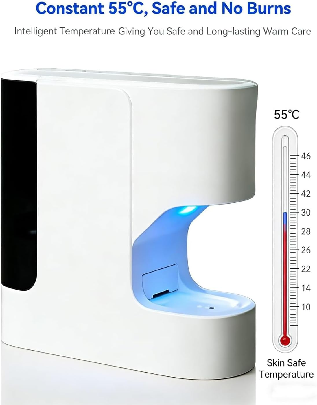 Hot Face Towel Heater Machine, Automatic Compressed Towel Warmer with 55&deg;C Constant Temperature, 5-Second Fast Heating, Portable Facial Towels Warmer for Home & Salon Use image number 4