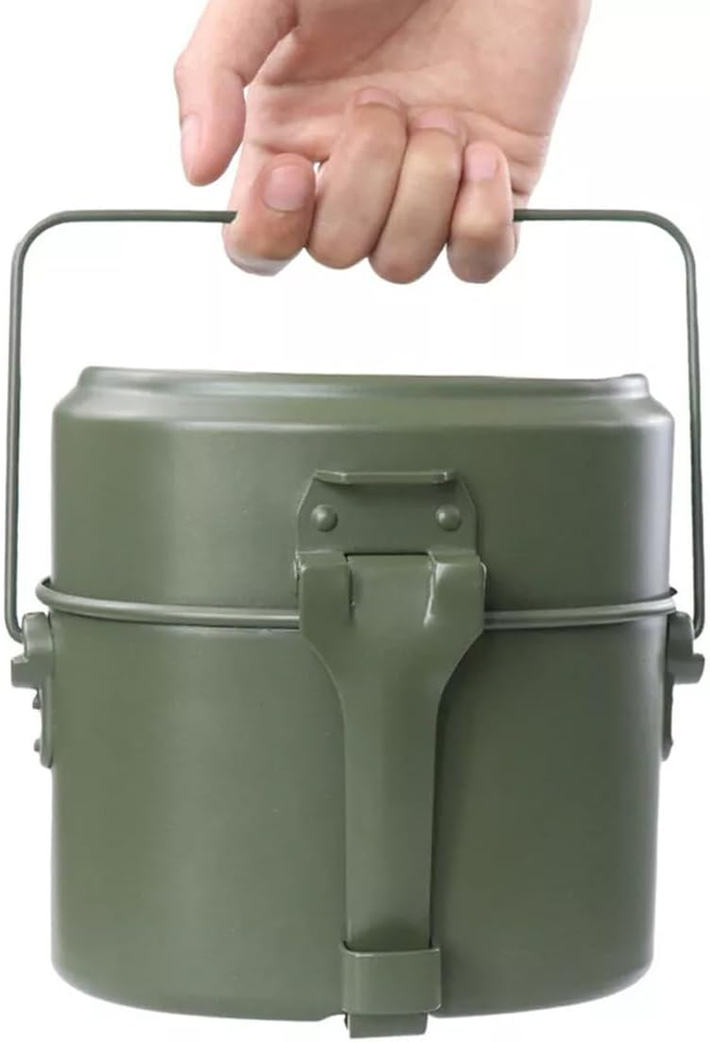 AIMALL German Style Folding Aluminium Mess Tin 6.89In Military Lunch Box Outdoor Camping Hiking Pot Multi-Functional Portable Cookware with Handle image number 5