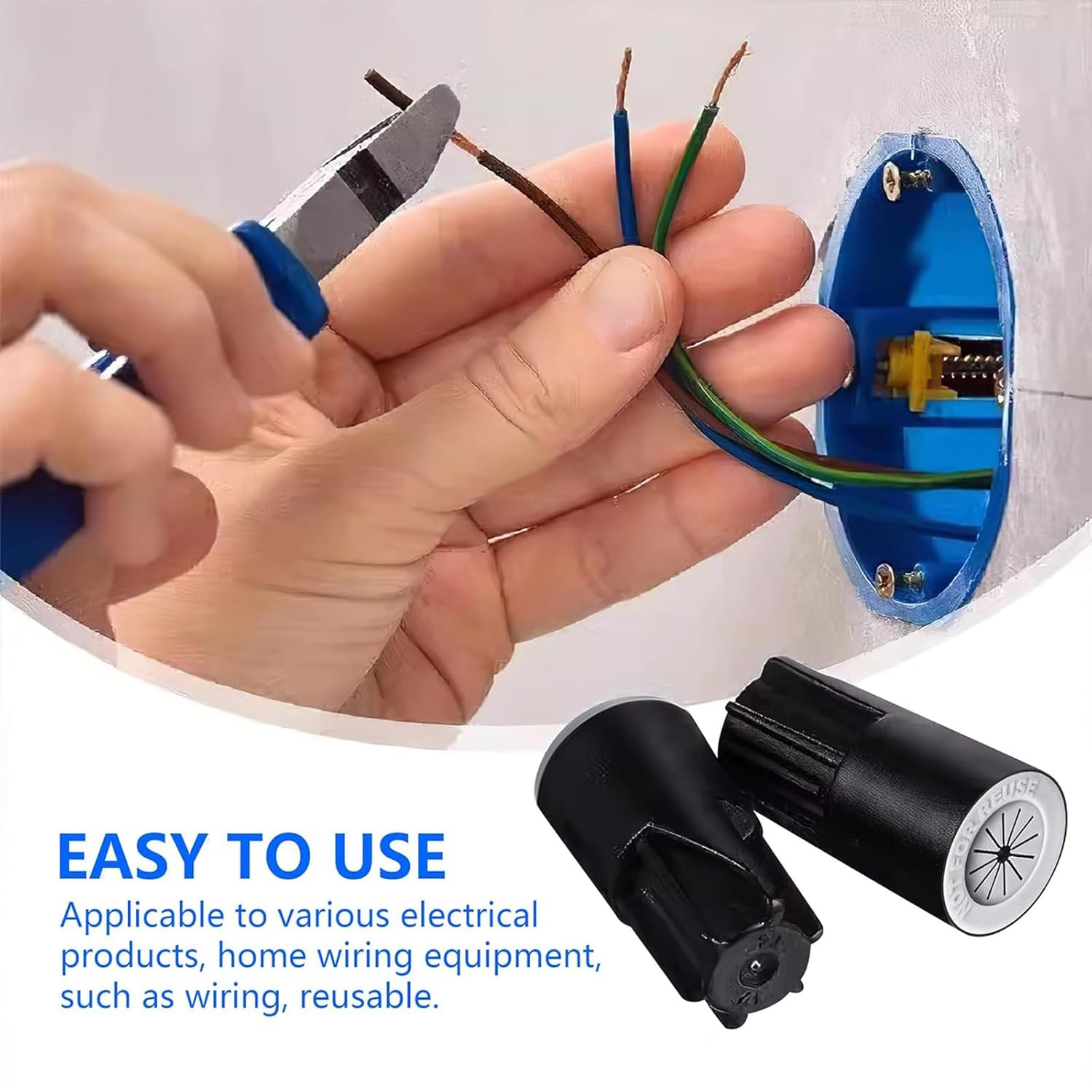 Snokay 30 PCS Waterproof Wire Connectors, Outdoor Electrical Cable Terminal Twist Nuts Cap, for Wet Location Installation, Landscape Lights, Irrigation Valves, Black image number 3