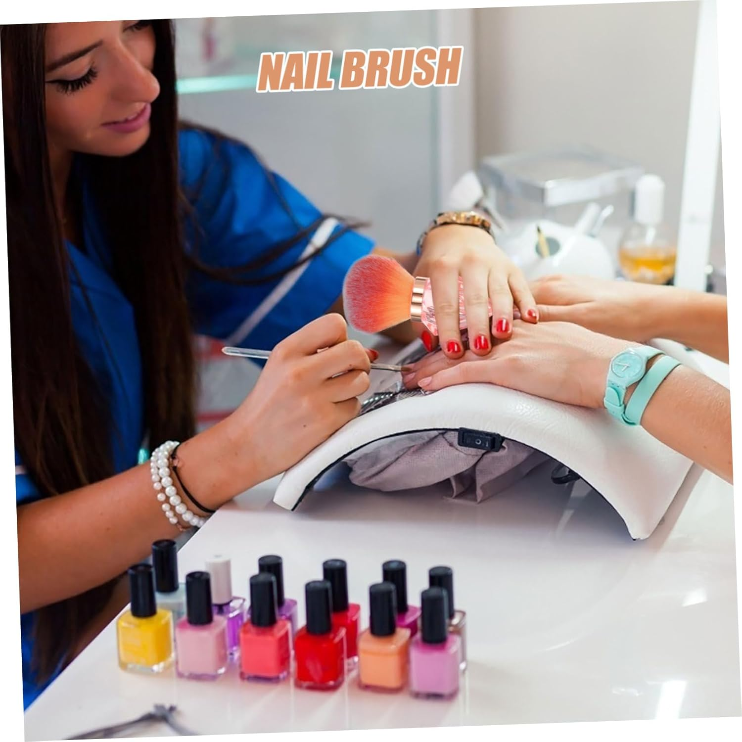 Beatifufu Nail Art Tools Soft Bristle Dust Brush Makeup Powder Applicator for Home Manicure Beauty Routine