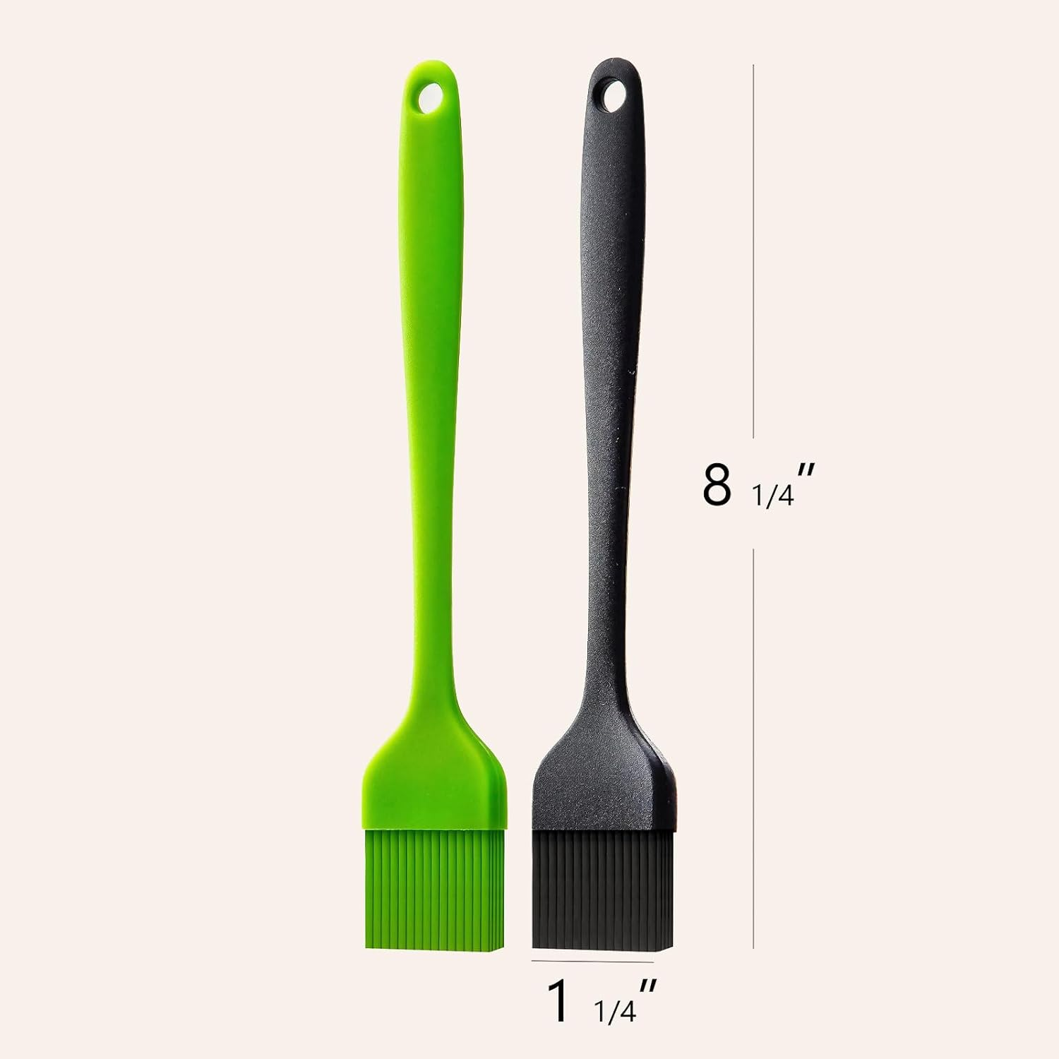Silicone Brush for BBQ Grilling, Baking & Cooking, 2 Pack, Black, Heat Resistant, Dishwasher Safe - Perfect for Pastries, Meats & More by SZTTY image number 3