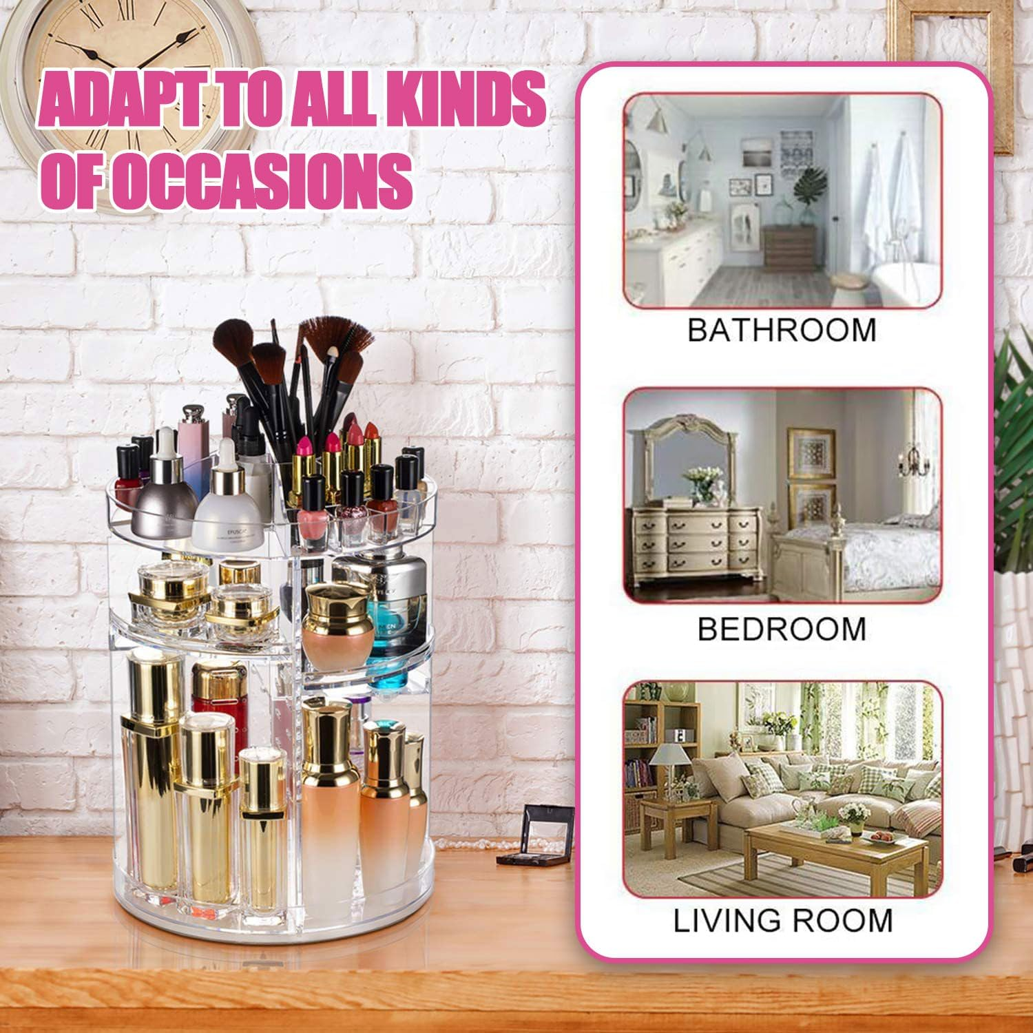 Makeup Organizer, Rotating Makeup Organizer, 360 Degree Rotating Adjustable Cosmetic Storage Display Case, 7 Layers Large Capacity for Skincare, Perfume, Cosmetic, Beauty, Make up and Essential Oil image number 1