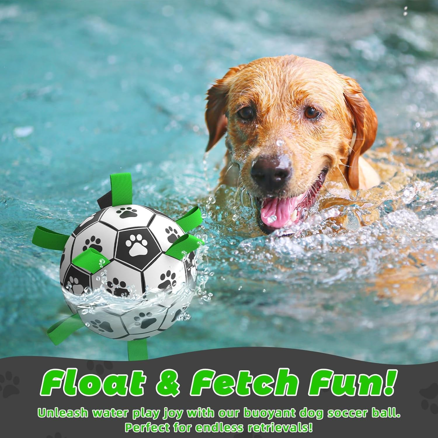 Mumoo Bear Dog Balls Toys Interactive Soccer Toy Dog Toys with Grab Straps Tabs for Jolly, Fun Dog Water Toy for Tug for Small & Medium Dogs 6'' Ball image number 2