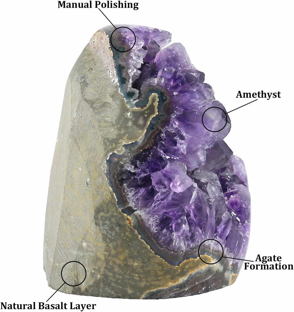 Amethyst Crystal Rock, Real Amethyst Stone, Amathesis Crystal Cluster Geode, Purple Crystals and Healing Stones, Amatista Piedra Natural, Cuarzos Originales De Energia Y Piedras, Columnar (500G) image number 3