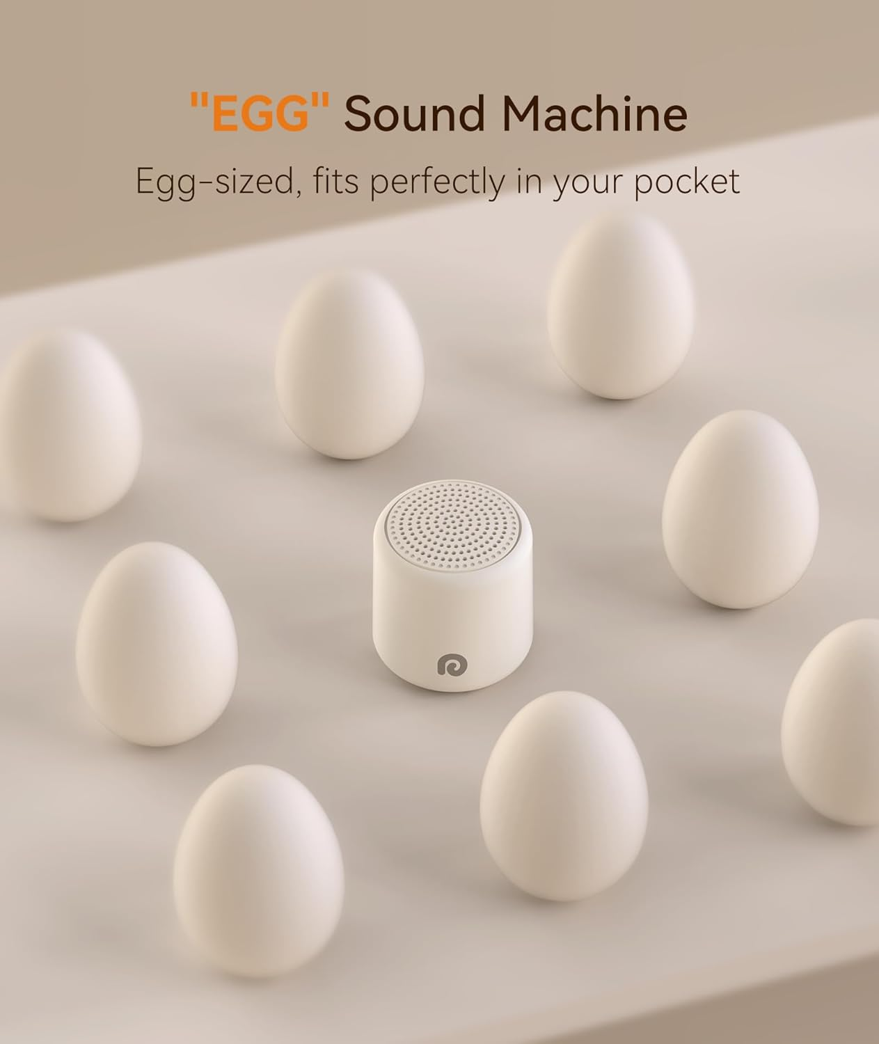 Dreamegg White Noise Machine - Portable Mini Sound Machine for Baby Kid Adult, 16 Soothing Sounds, Memory, Volume Control, Timer, Rechargeable & Pocket Sleeping Sound Machine for Travel Home Gift