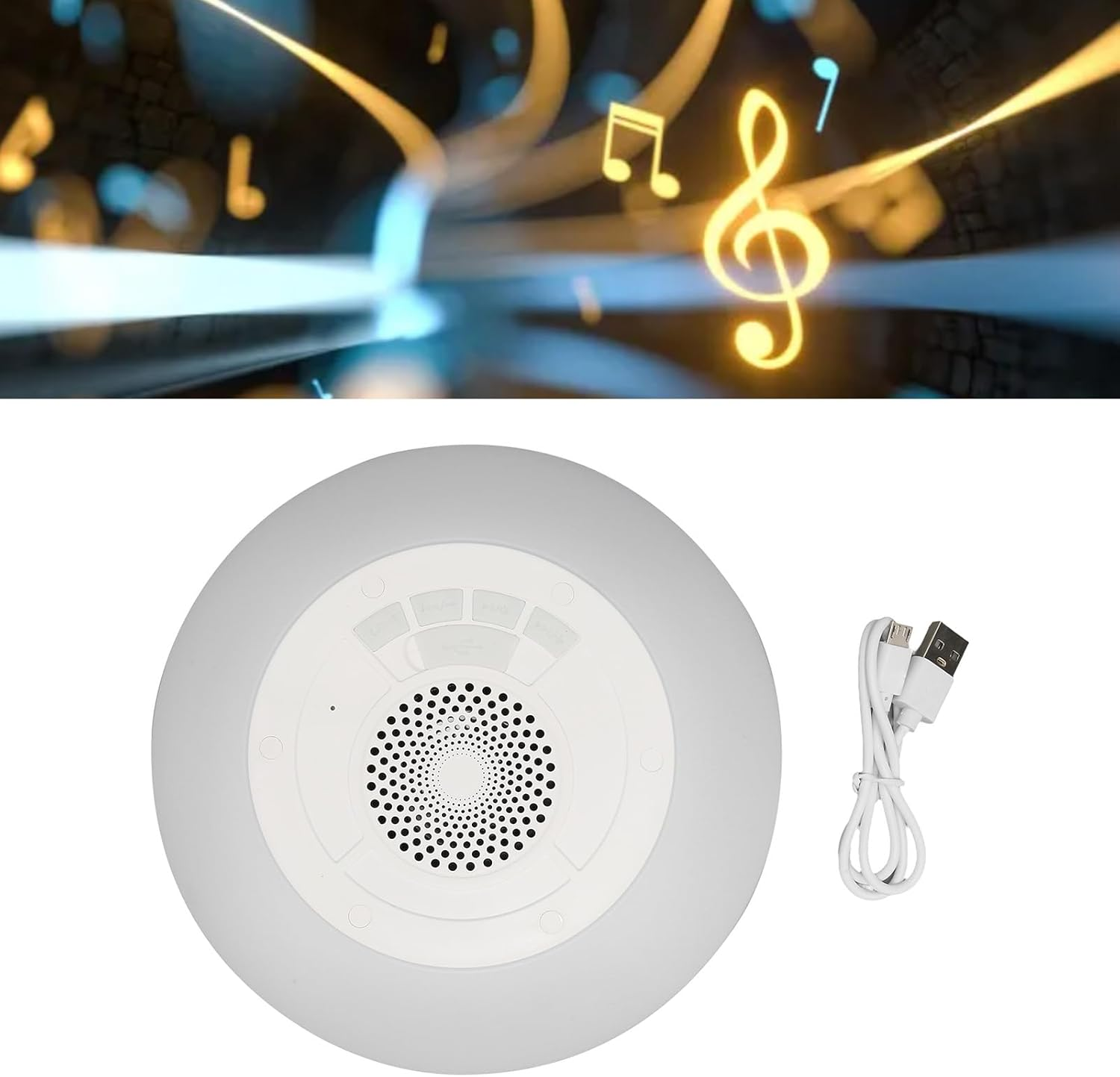 Floating Pool Speakers, Bluetooth Speakers with RGB Colorful Lights, IPX7 Waterproof Hot Tub Bluetooth Speaker Built in Microphone for Home Shower Outdoors Pool Travel image number 5