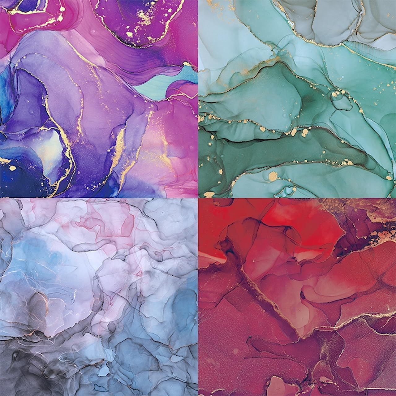 DESEACO Marbled Scrapbook Paper Pad 6X6, Watercolored Single-Sided Decopodge Paper,Colorful Cardstock Paper Scrapbooking DIY Decorative Background Cardmaking Supplies, Junk Journal Craft Paper-24Pcs