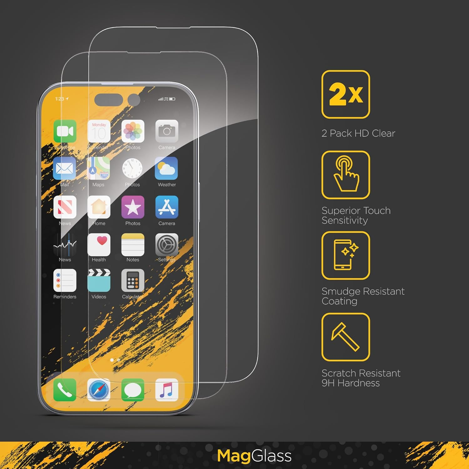 Magglass Iphone 15 Screen Protector (2 Pack) with Tempered Glass Camera Lens Protector (With Easy Applicator) image number 3