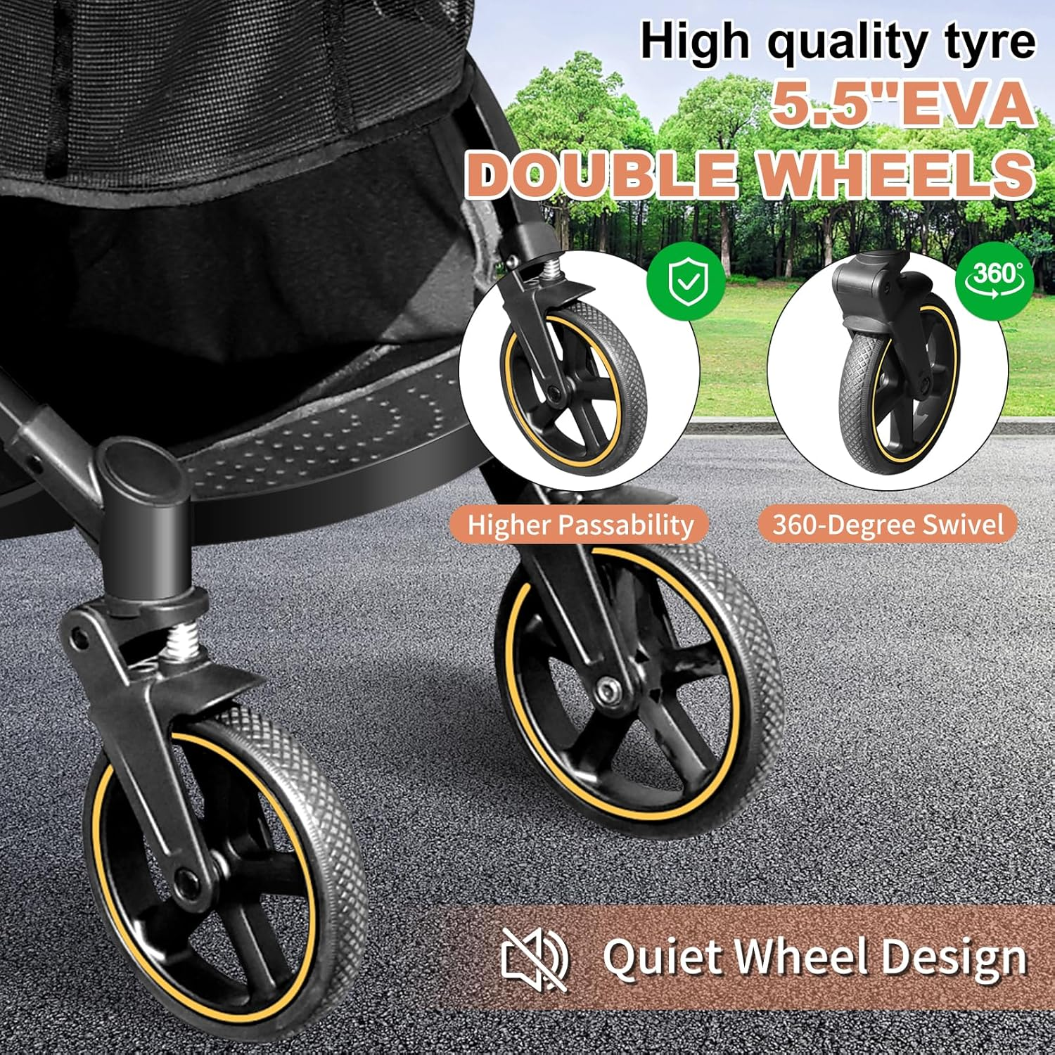 SNSUTY Foldable Shopping Cart, 85 Liters Grocery Cart Utility Carts, Two Layers Shopping Trolley with Wheels ＆ Stylish Removable Tote, One-Handed Compact Fold, and One-Step Parking Brake Multi Use image number 5