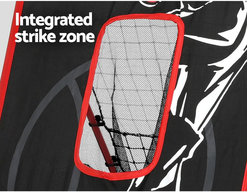 Everfit 2 in 1 Baseball Net Pitching Target Kit, Practice Dummy Batter Strike Zone Sports Portable Softball Training Aid Screen Backyard Indoor Outdoor Camping Equipment, with Carry Bag Blue image number 1