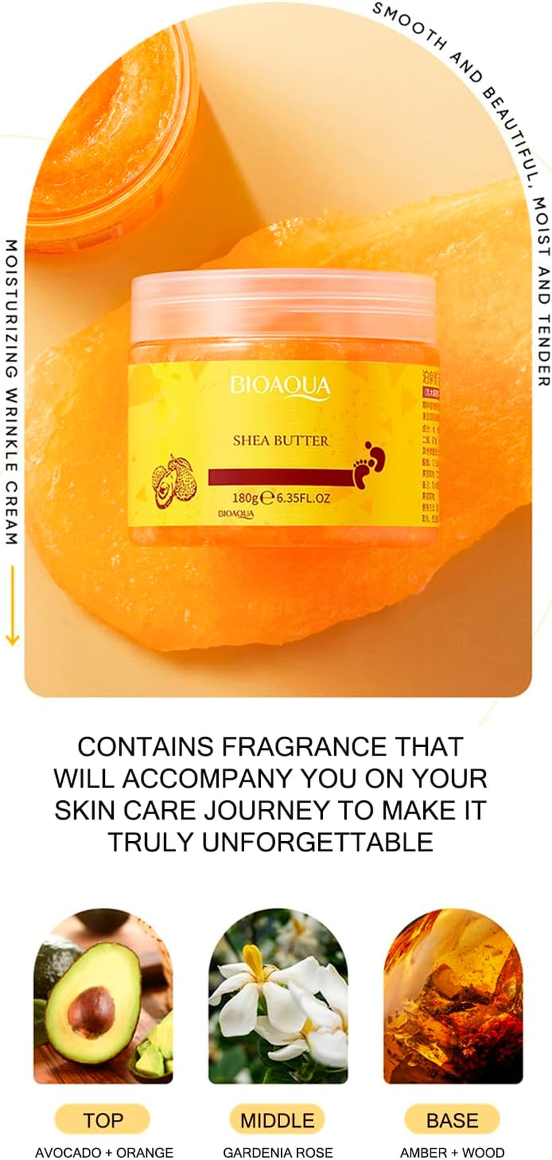 BIOAQUA Foot Care Herbal Massage Scrub-Exfoliating Cream Cleansing Delicate Feet Skin Shea Oil Natural Extracts 180G image number 5