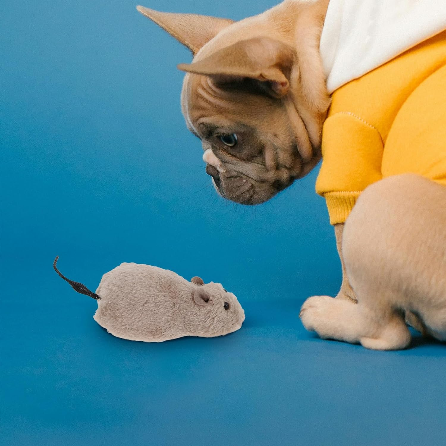 Balacoo 4Pcs Wind-Up Realistic Plush Mouse for Cats and Dogs Lifelike Furry Pet Rat with Rotating Tails Indoor Interactive Kitten Rat Playthings for Entertainment and Party Pranks image number 3