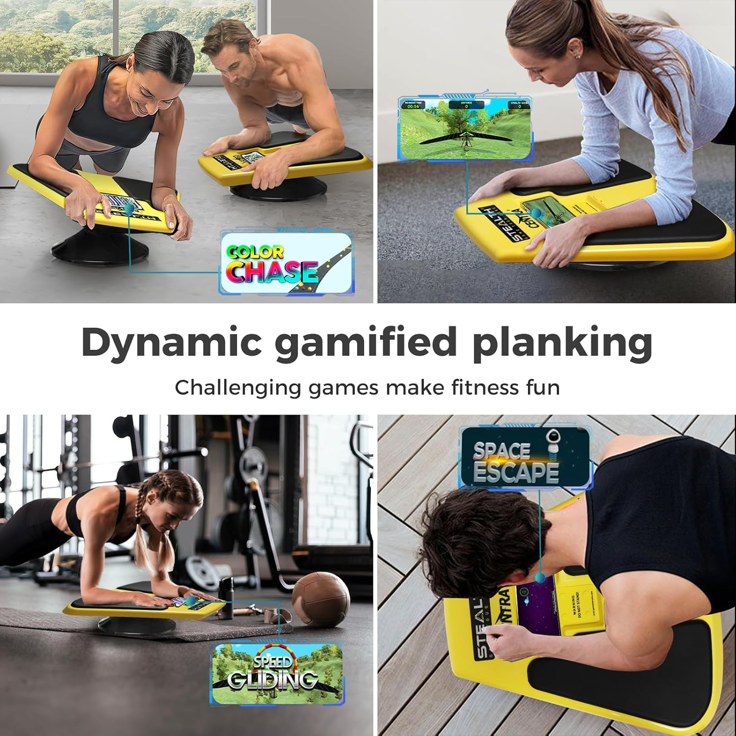 Centra X Stealth Balance Board ,Elbow Support Balance Trainer with 360&deg; Rotation for Stability Training,Abs Balance Machine for Free Ios/Android App,4 Free Mobile Games Included, Active Abs and Core Workouts