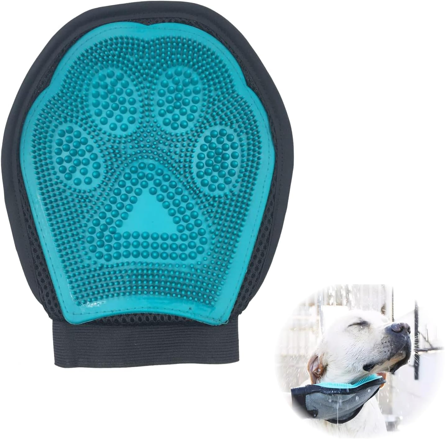 Pet Grooming Glove, 2-In-1 Luxury Dog Fur Remover & Cat Hair Remover Mitt, Deshedding Glove for Dogs, Cats, Kittens & Puppies, Massage Grooming Glove for Removing Loose Fur, Dirt & Dust image number 1