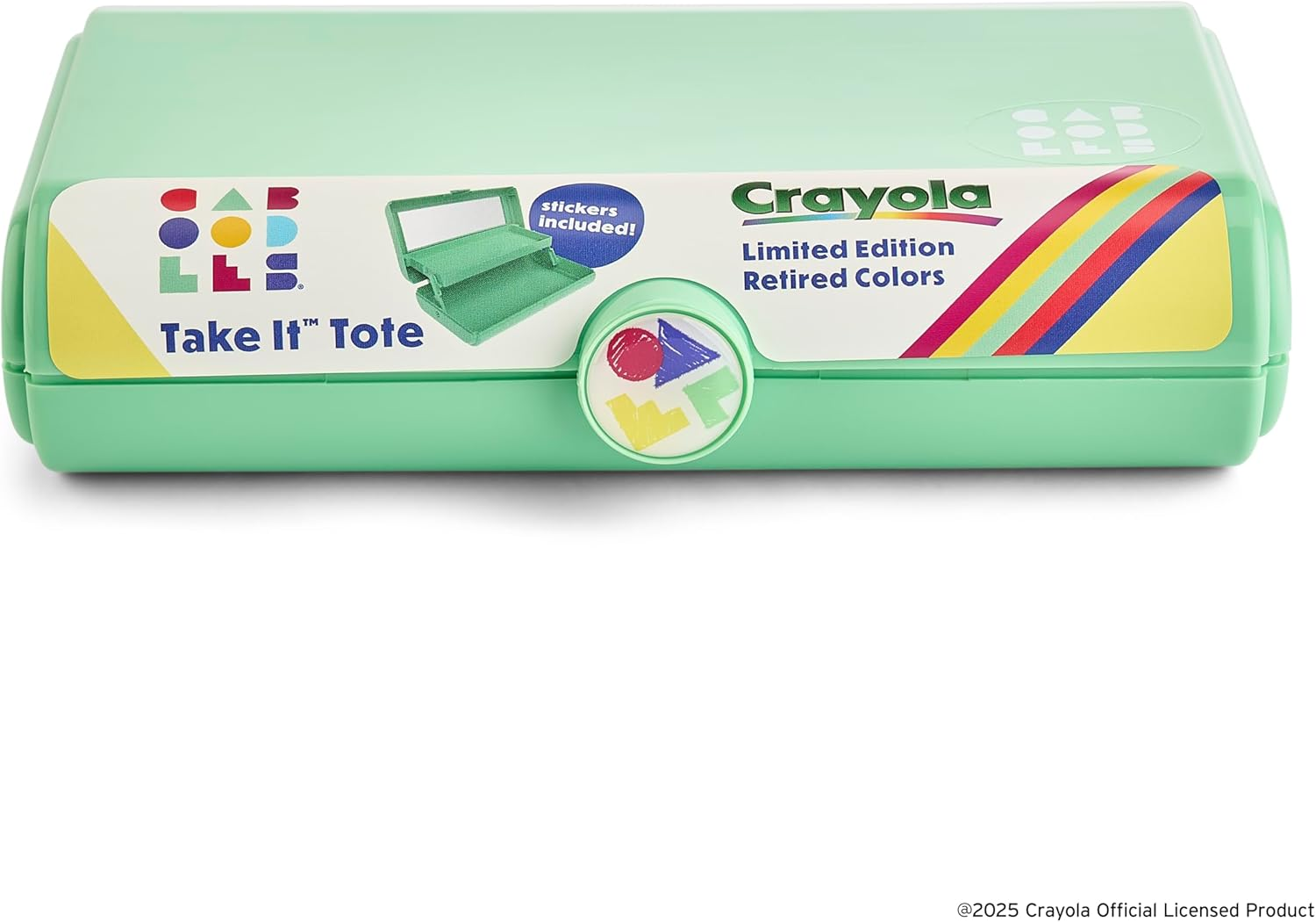 Caboodles Take It Tote, Crayola Limited Edition Retired Colors, Magic Mint, Makeup Travel Case with Large Built-In Mirror, Autoopen Tray, Snap-Tight Lid, Ideal for Quick Touch Ups on the Go image number 6