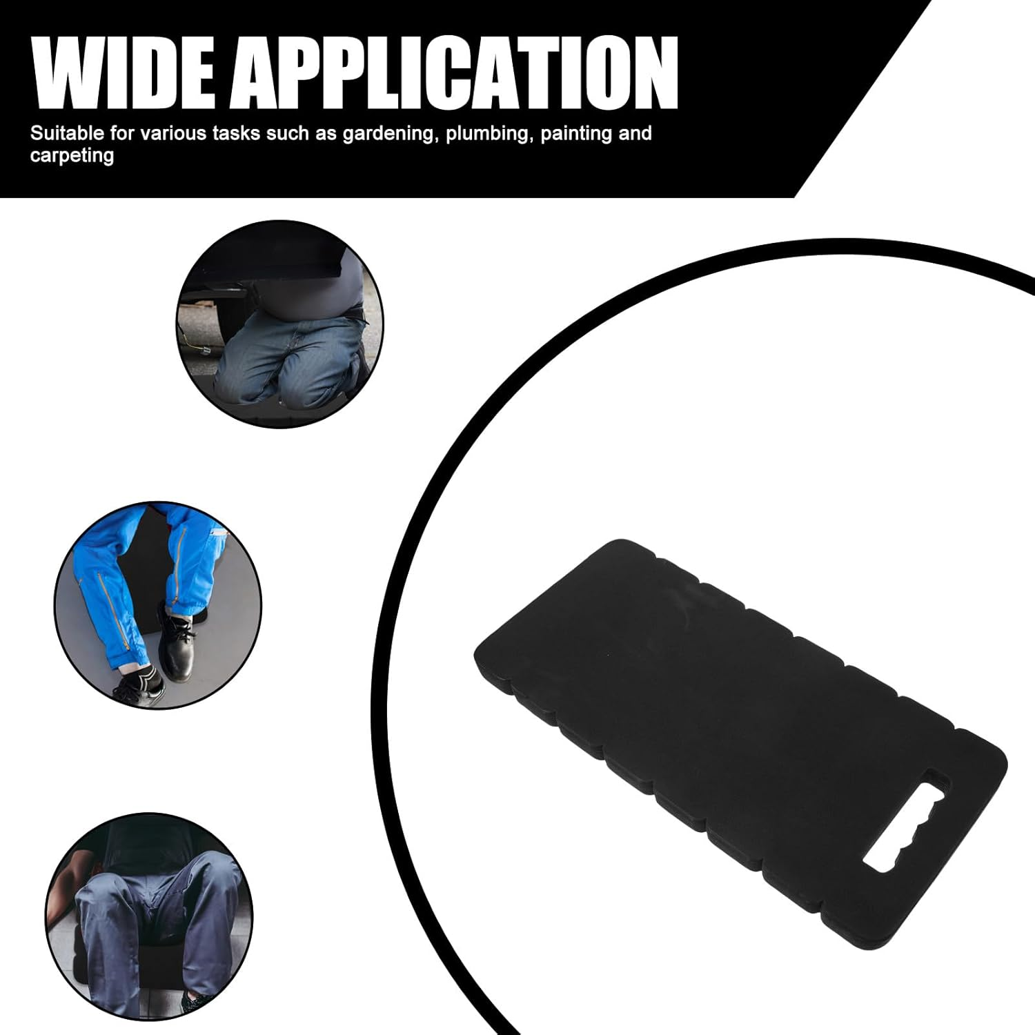 VICASKY Garden Kneeling Pad EVA Foam 45X21X2.5Cm Extra Thick Black Cushion for Gardening and Lawn Care Protective Kneeler Mat Suitable for Outdoor Work and Planting Tasks image number 4