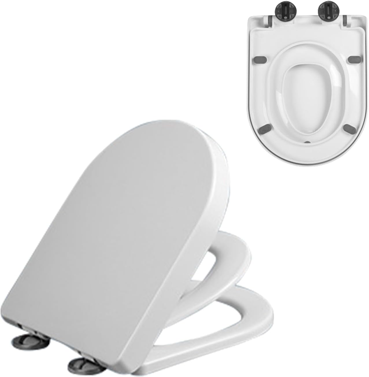 Toilet Seat with Kid Seat, Slow-Close Quick Disassembly anti Slip 2 in 1 Toilet Seat with Cover, Universal PP Toilet Training Seat for Bathroom, Home (Square) image number 5