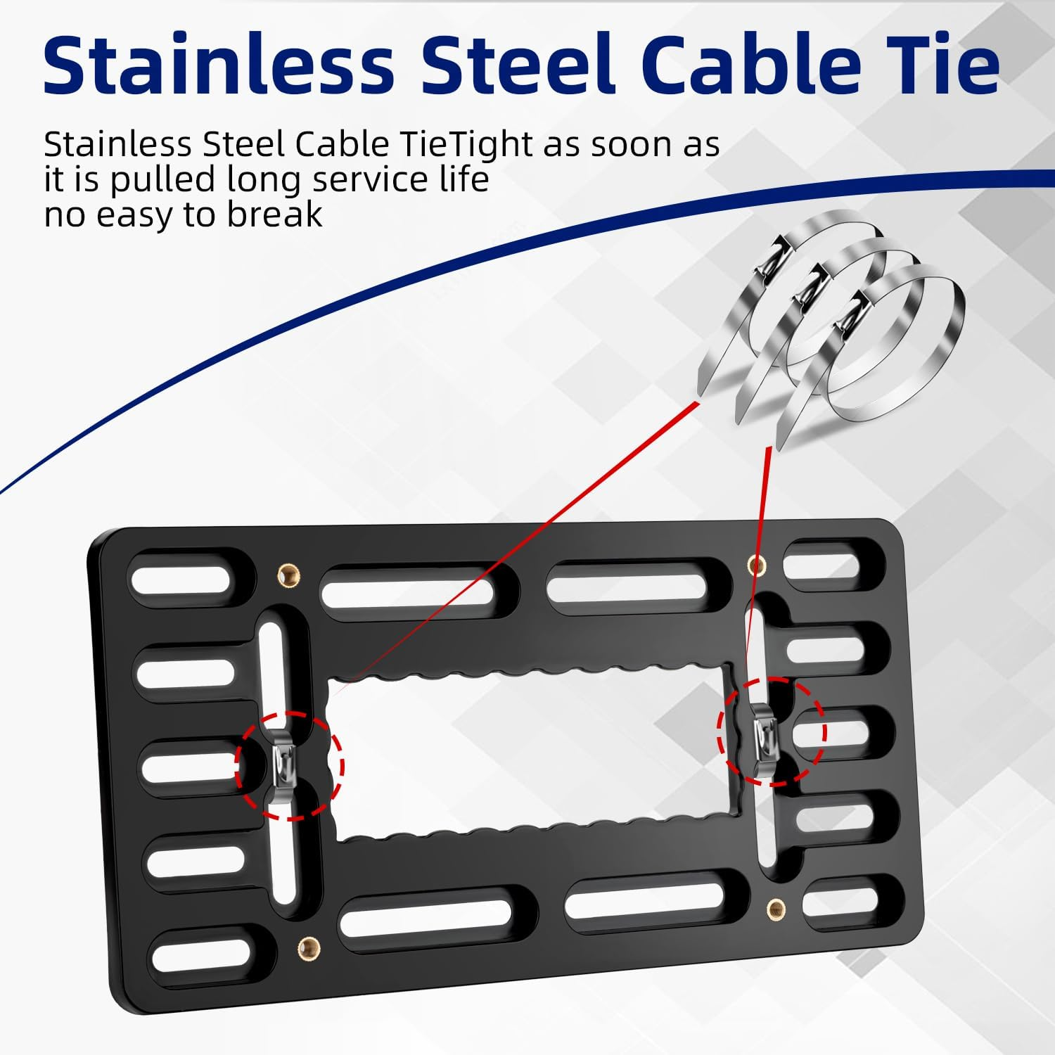 OKLPF Front License Plate Bracket- Front License Plate Mounting Kit，Universal Bumper Car Tag Frame Mount Adapter 2 Drilled License Plate Adapters with Stainless Steel Screw Cap image number 1