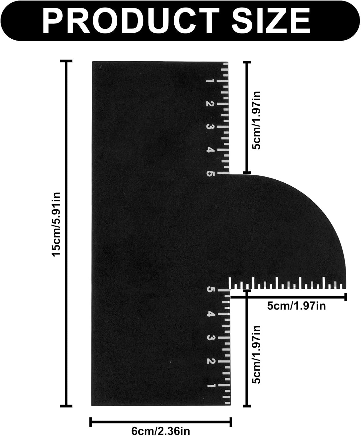 Gosknor Enhancement Card for Barbers with Measurement Indicators, Reusable Hairline Shaping Tool and Color Spray Edge Line up Tool for Barber Accessories image number 2
