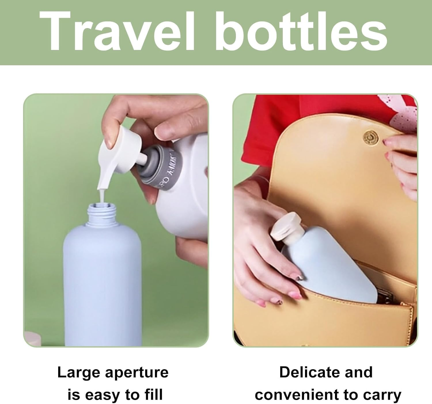 3 Pcs 200Ml Plastic Bottles, Travel Bottles, Travel Bottles for Toiletries, with Bag, Refillable Travel Container, with Flip Cover, Suitable for Hair Conditioner, Lotion image number 5