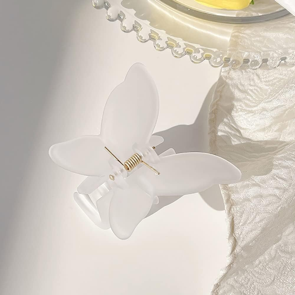 4 Pieces Butterfly Hair Claw Clips Medium Acrylic Non-Slip Hair Clasp Claw Comfortable Strong Grip Vintage Hair Clamps for Women Girls Fashion Accessories