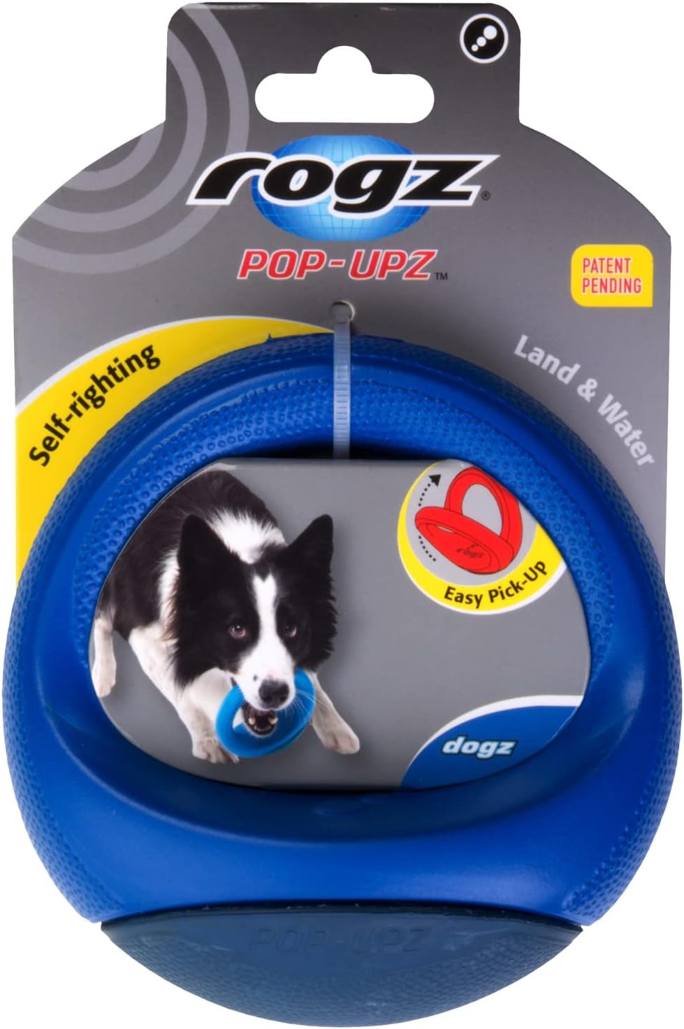 Rogz Pop up Self Righting Flyer Dog Toy Blue Large image number 5