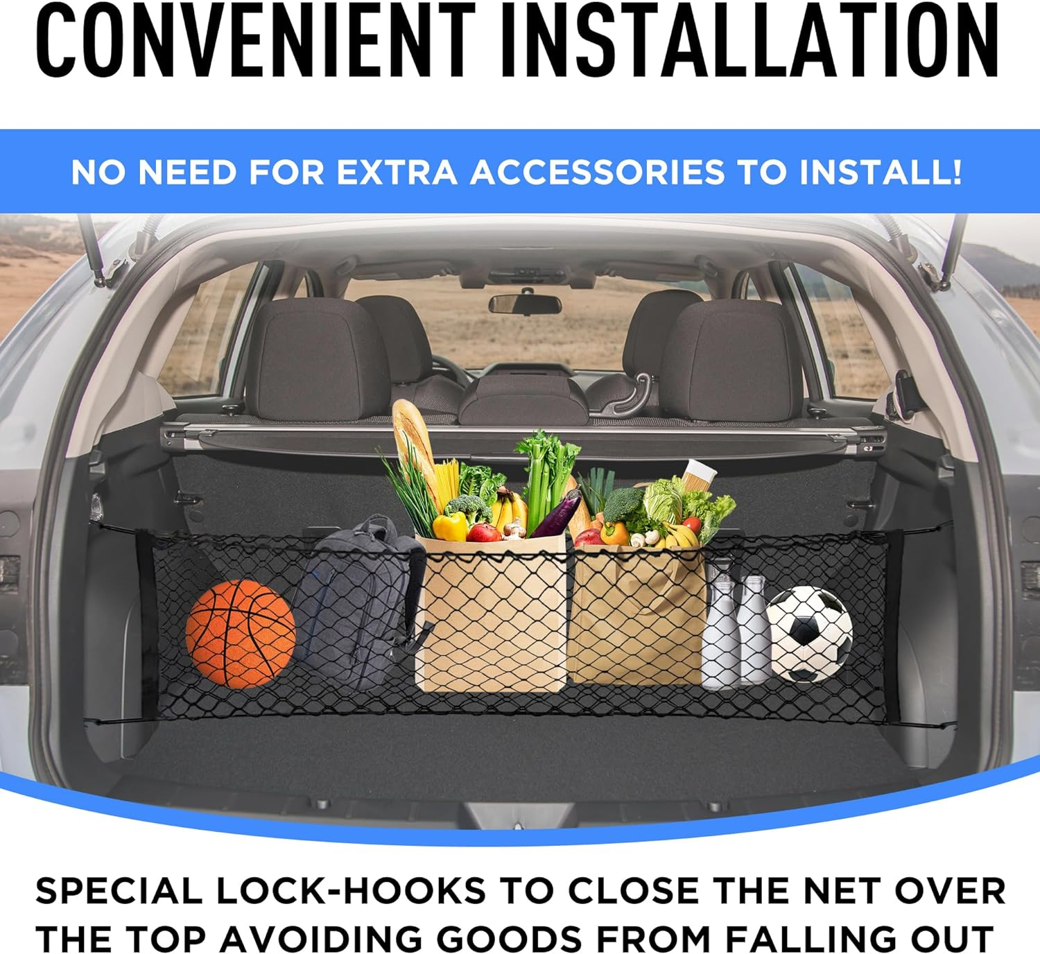 Envelope Style Trunk Cargo Net Rear for Subaru Impreza 2017-2019 Crosstrek 2018-2019 New