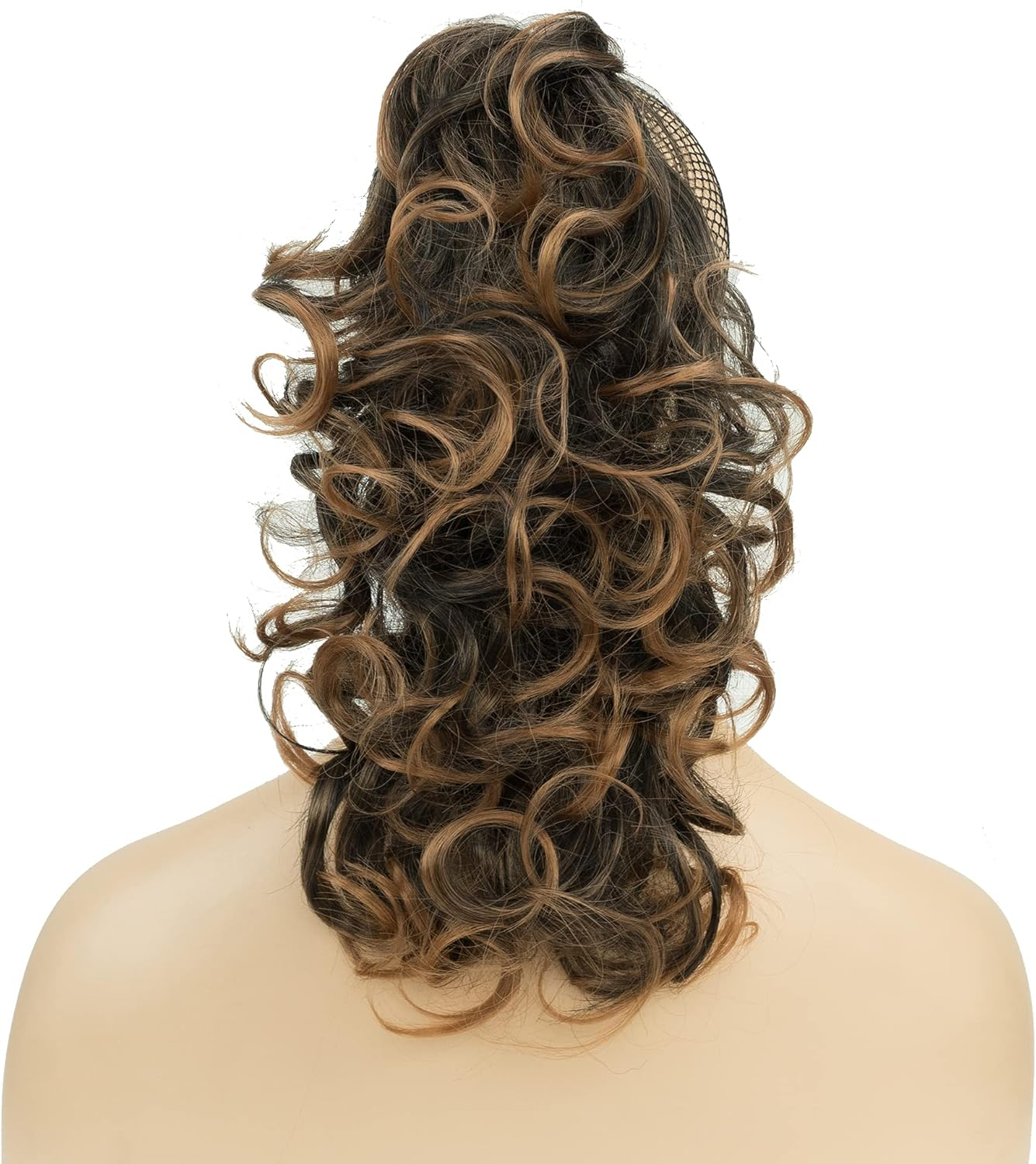 IMISSU Messy Curly Hair Short Claw Ponytail Hair Extensions Pony Tail Clip in Hairpieces (Black Ombre Copper) image number 5