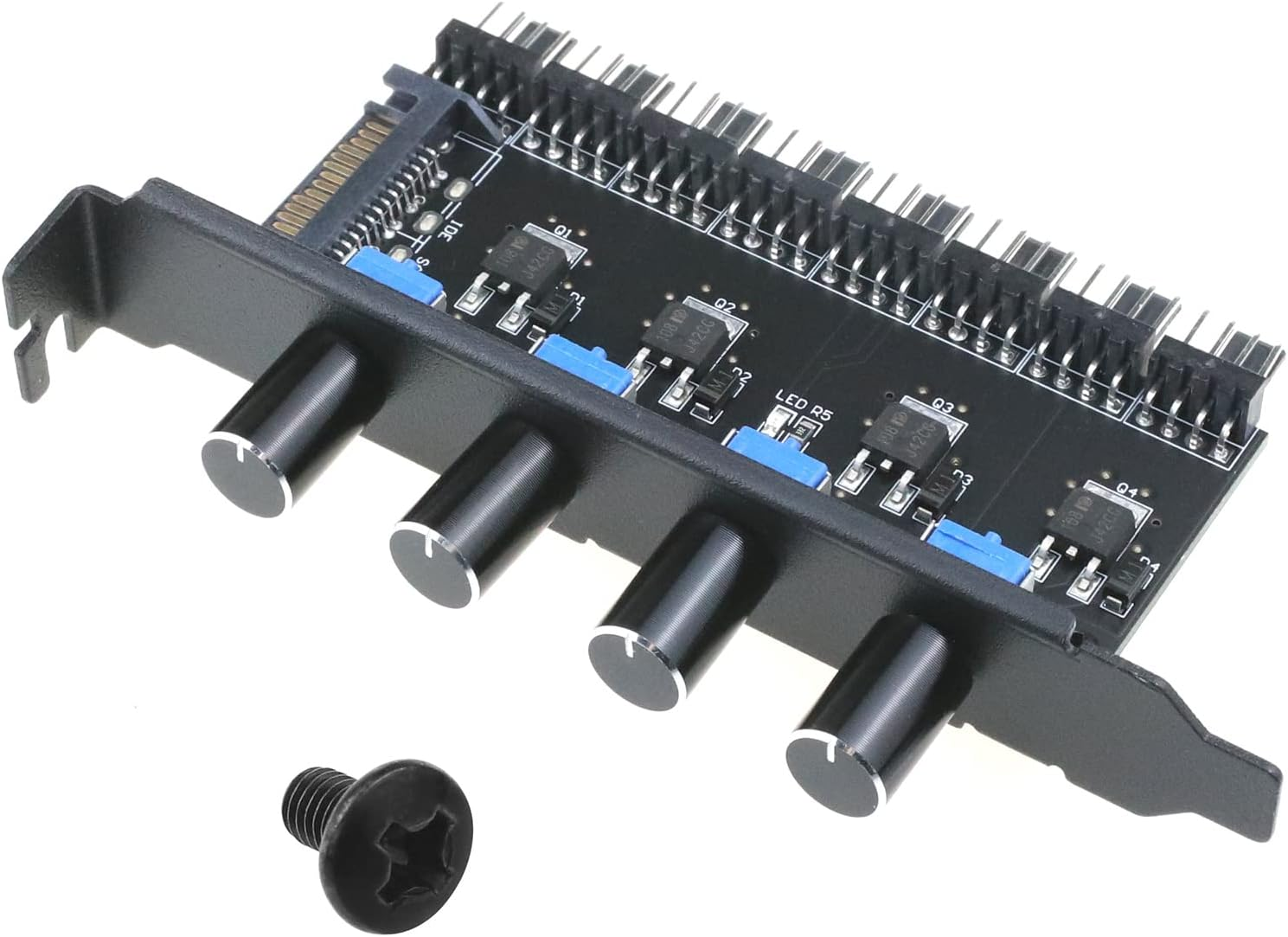 VGOL 4 Knob Cooling Fan Speed Controller PC 8 Channels Fan Hub Radiator for PC Computer Water Cooling System PC Fan Control Power Supply image number 2