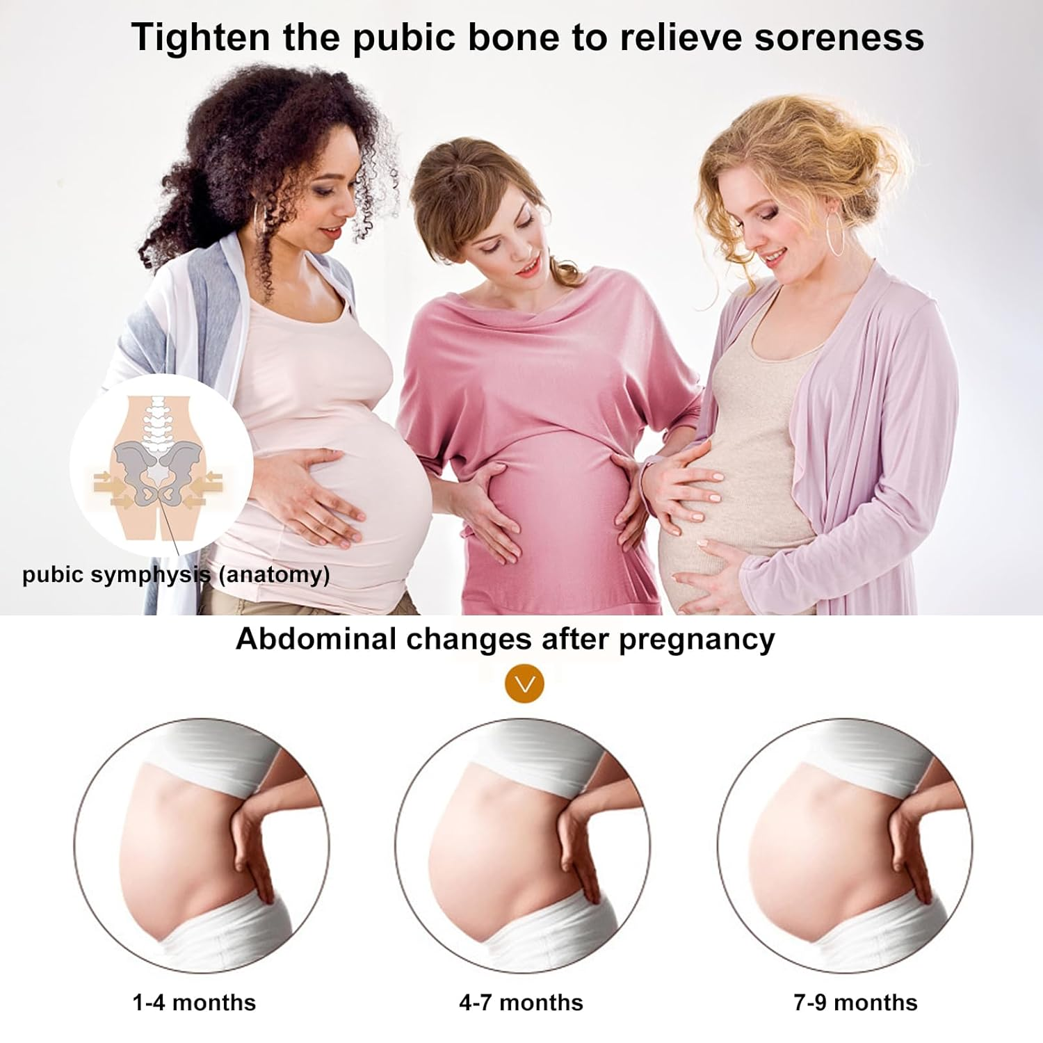 Belly Band for Pregnancy, Seamless Maternity Belly Band, Soft and Comfortable Pregnancy Support Belly Belt image number 2