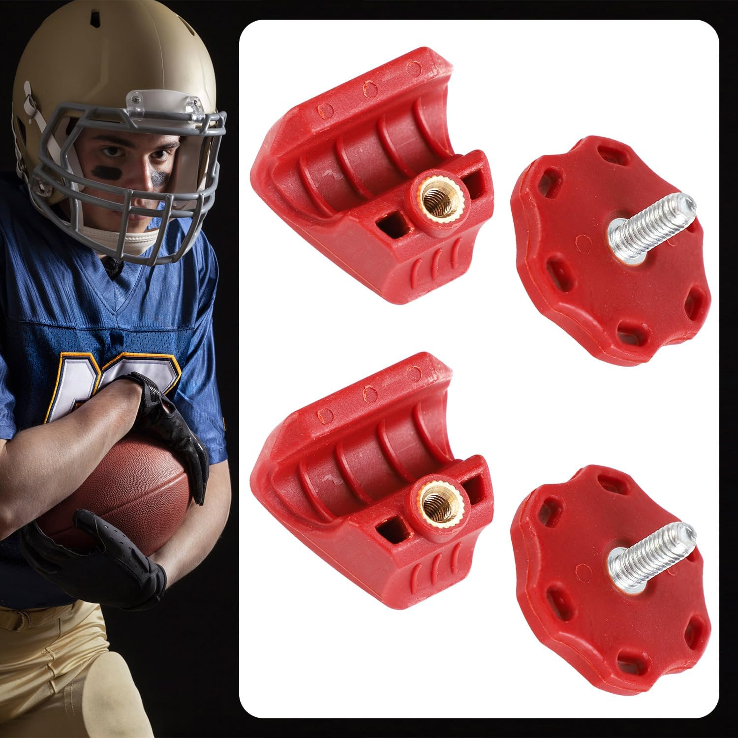 2Pcs Football Helmet Clips for Oakley, Football Visor Clips Football Visor Clips Helmet Screws for Visor Football Helmet Accessories Compatible with Oakley Visor - Red image number 6